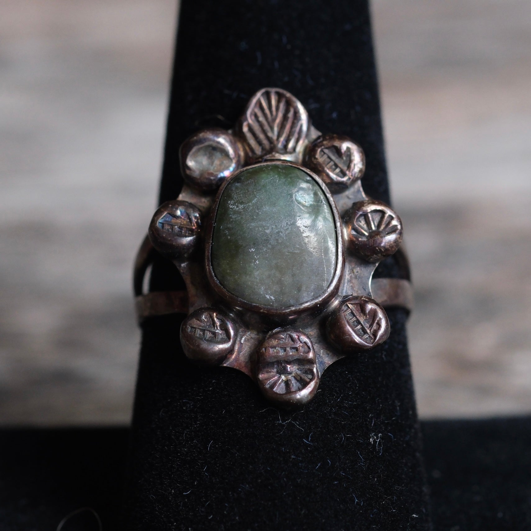 Vintage Sterling Turquoise Ring 8.75