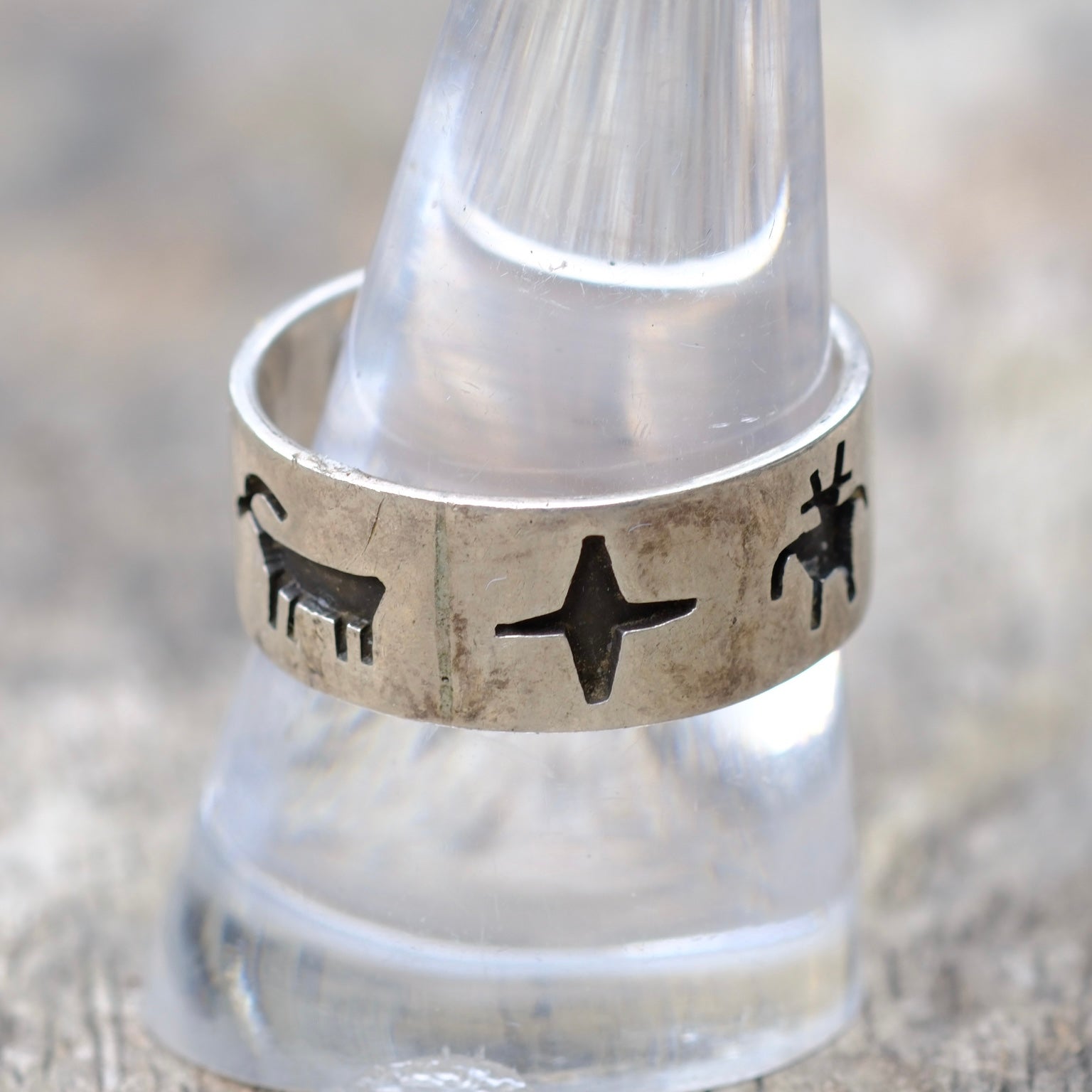 Vintage Sterling Silver Stamped Band 9.75