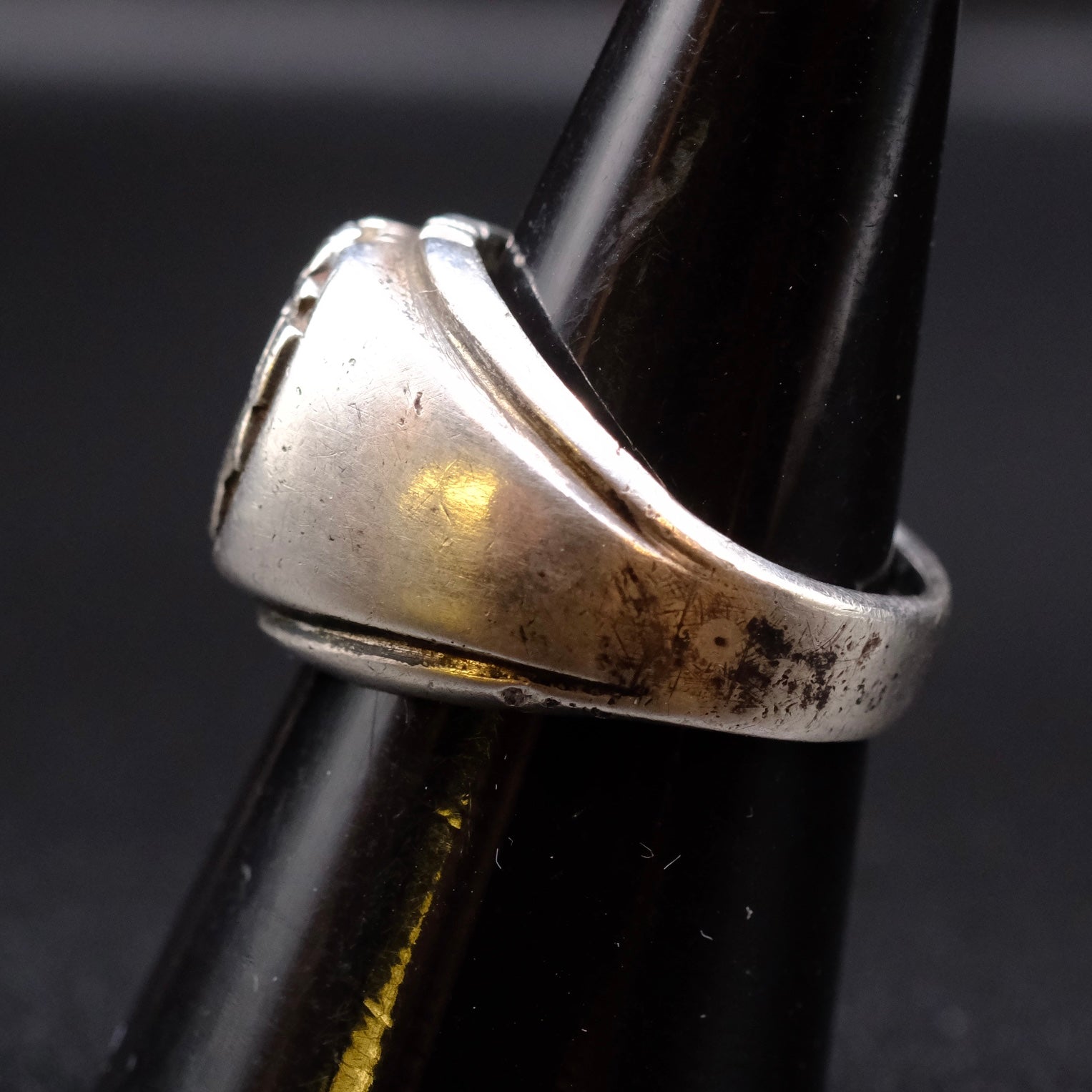 Vintage Sterling USN Signet Ring 7.5