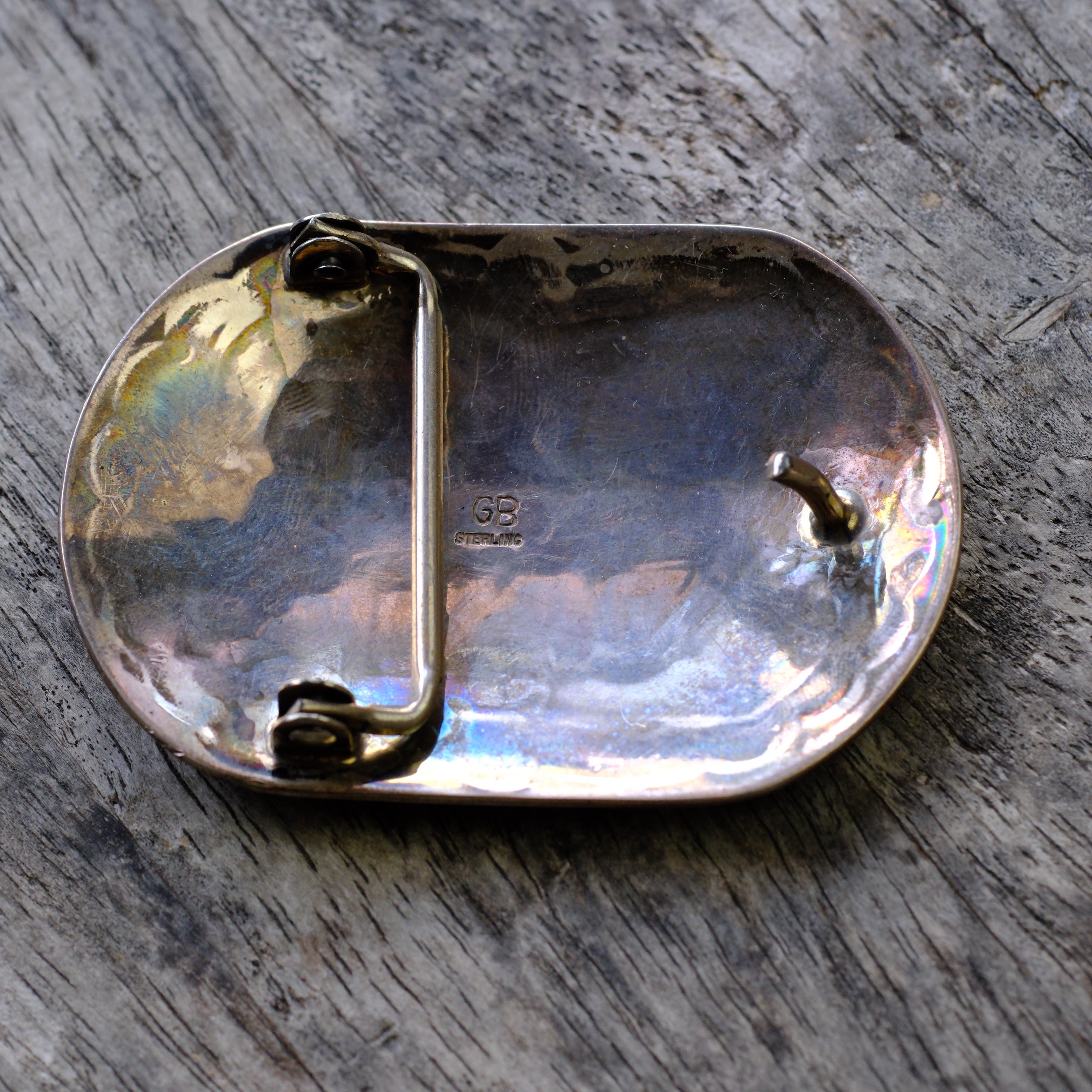 Vintage Sterling Hopi Bear Belt Buckle
