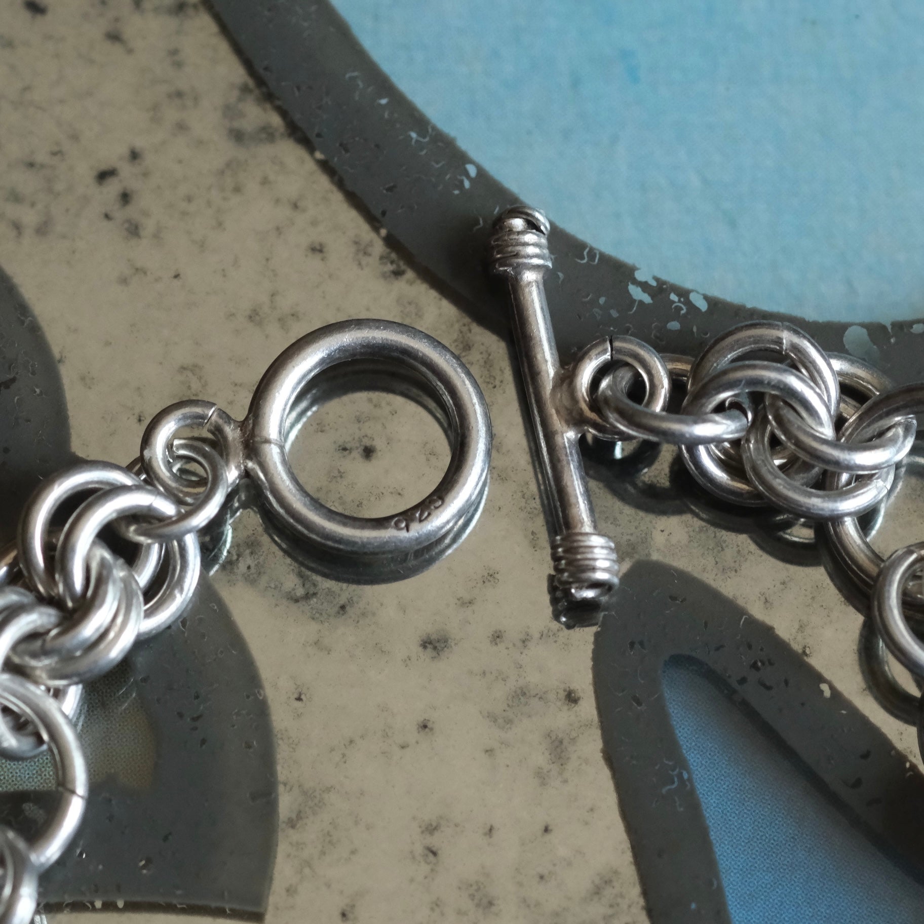 Vintage Sterling Silver Fancy Link Chain Bracelet 8"