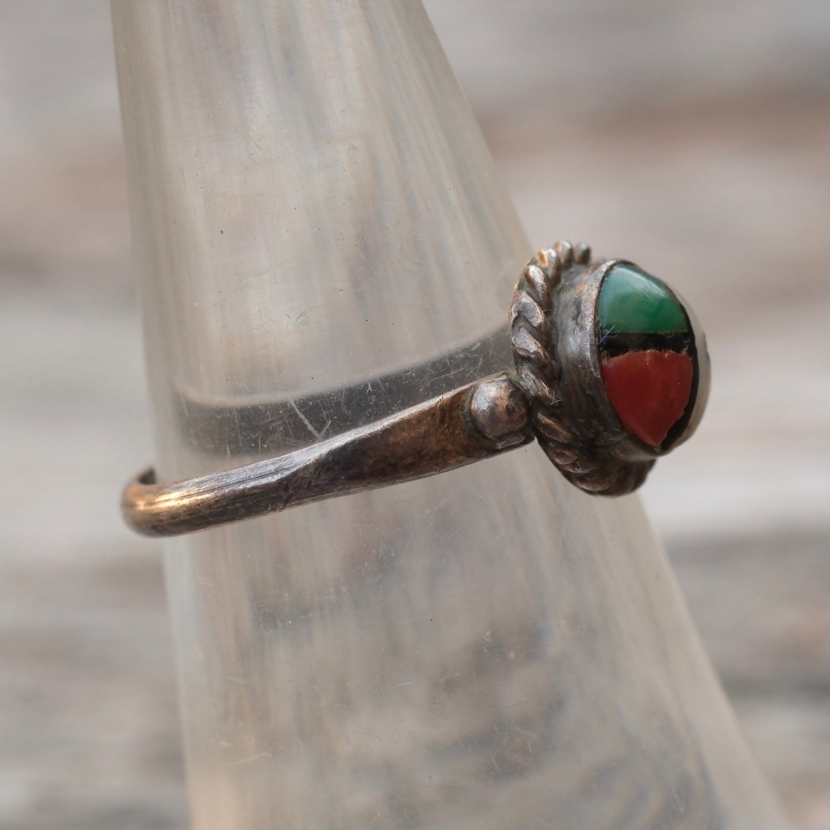 Vintage Sterling Zuni Sunface Ring 6.5