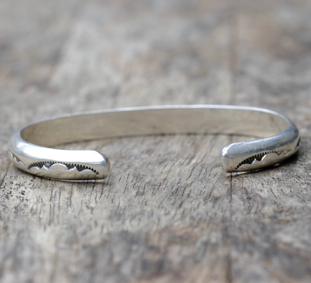 Vintage Sterling Silver Stamped Cuff Bracelet