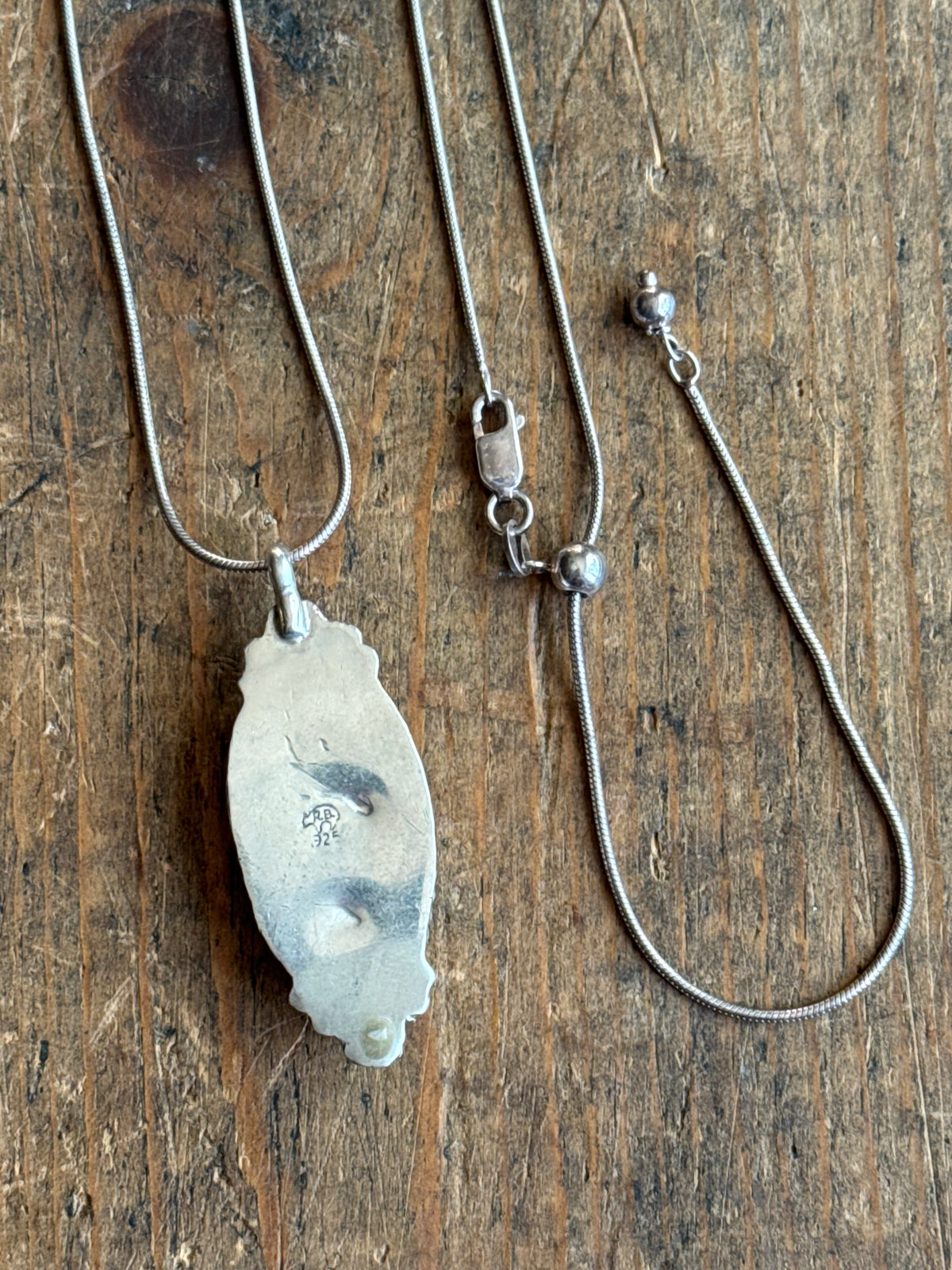Vintage Sterling Silver Roped Star Turquoise Necklace