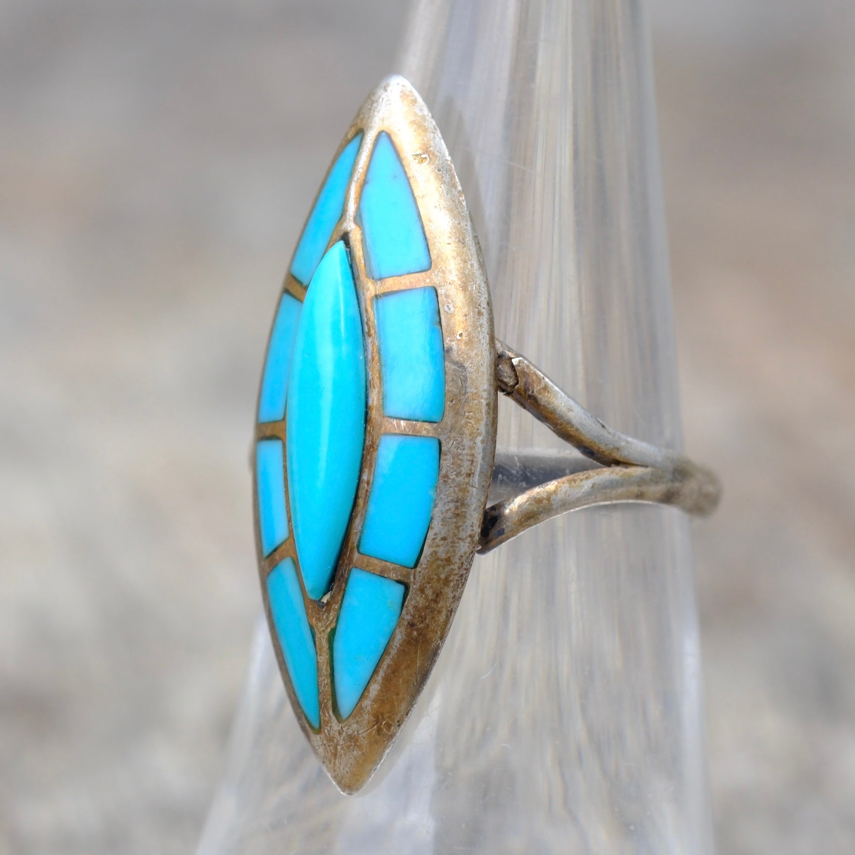 Vintage Sterling Turquoise Ring 6.25
