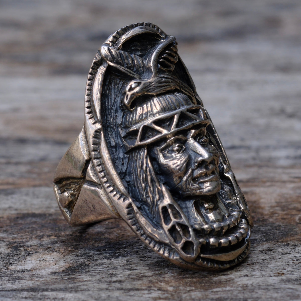 Vintage Sterling Big Chief Ring 8.25
