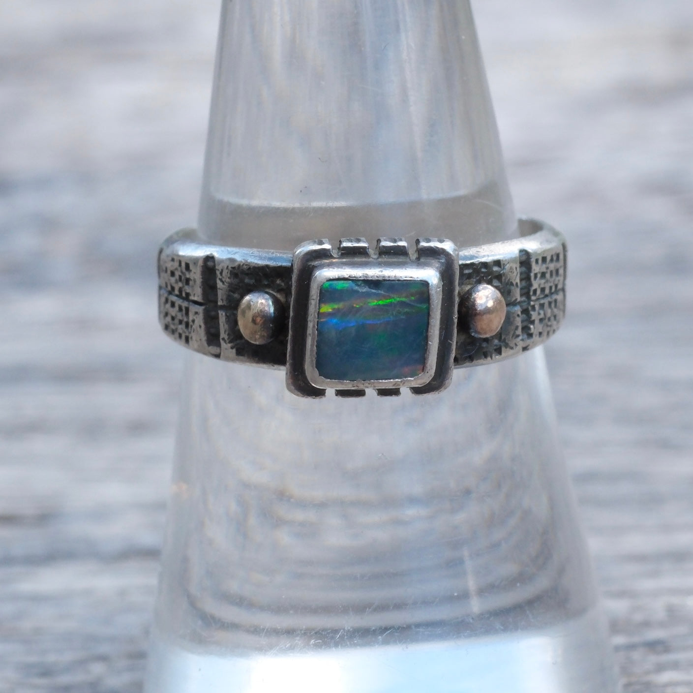 Vintage Sterling Labradorite Band Ring 7.75