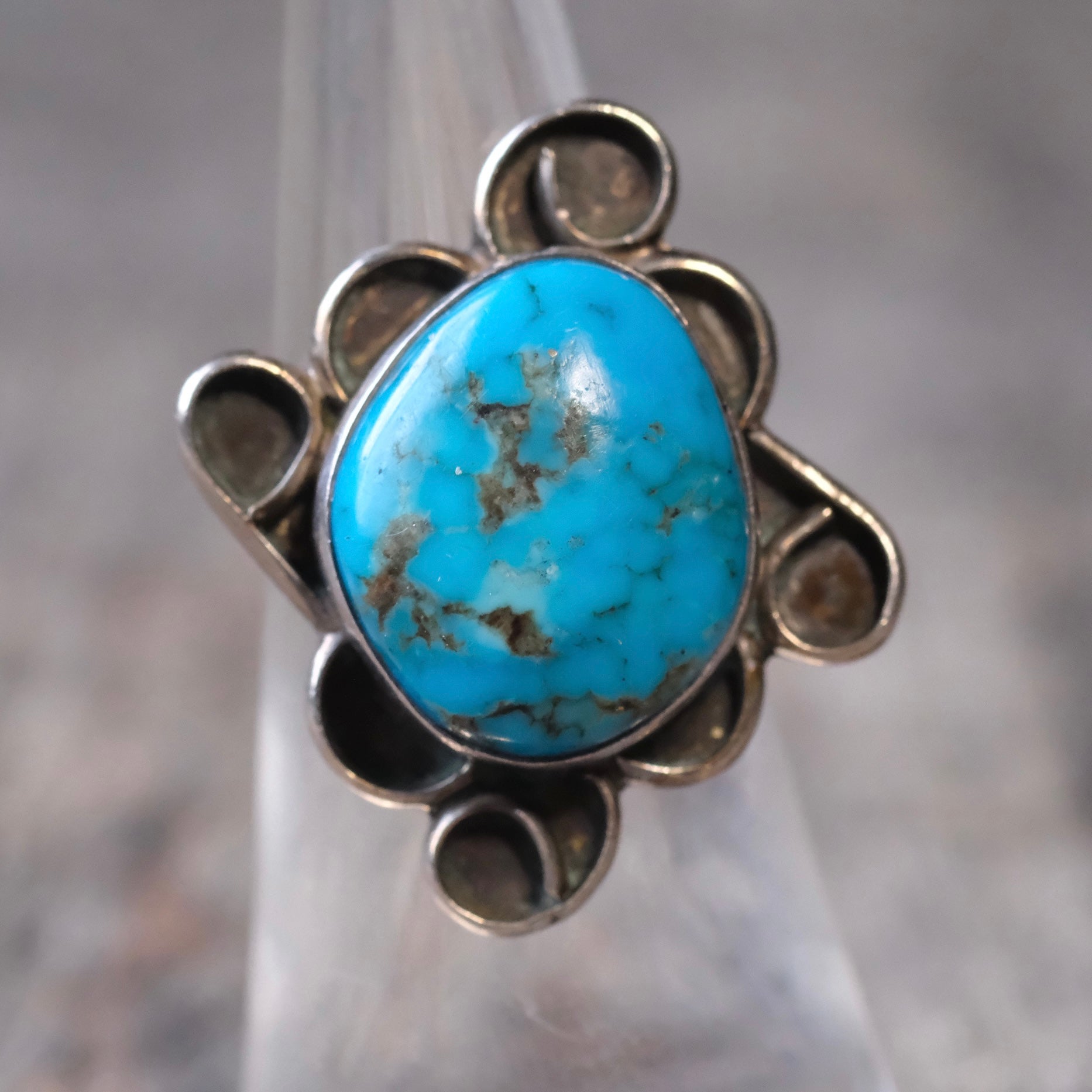 Vintage Sterling Turquoise Ring 6.25