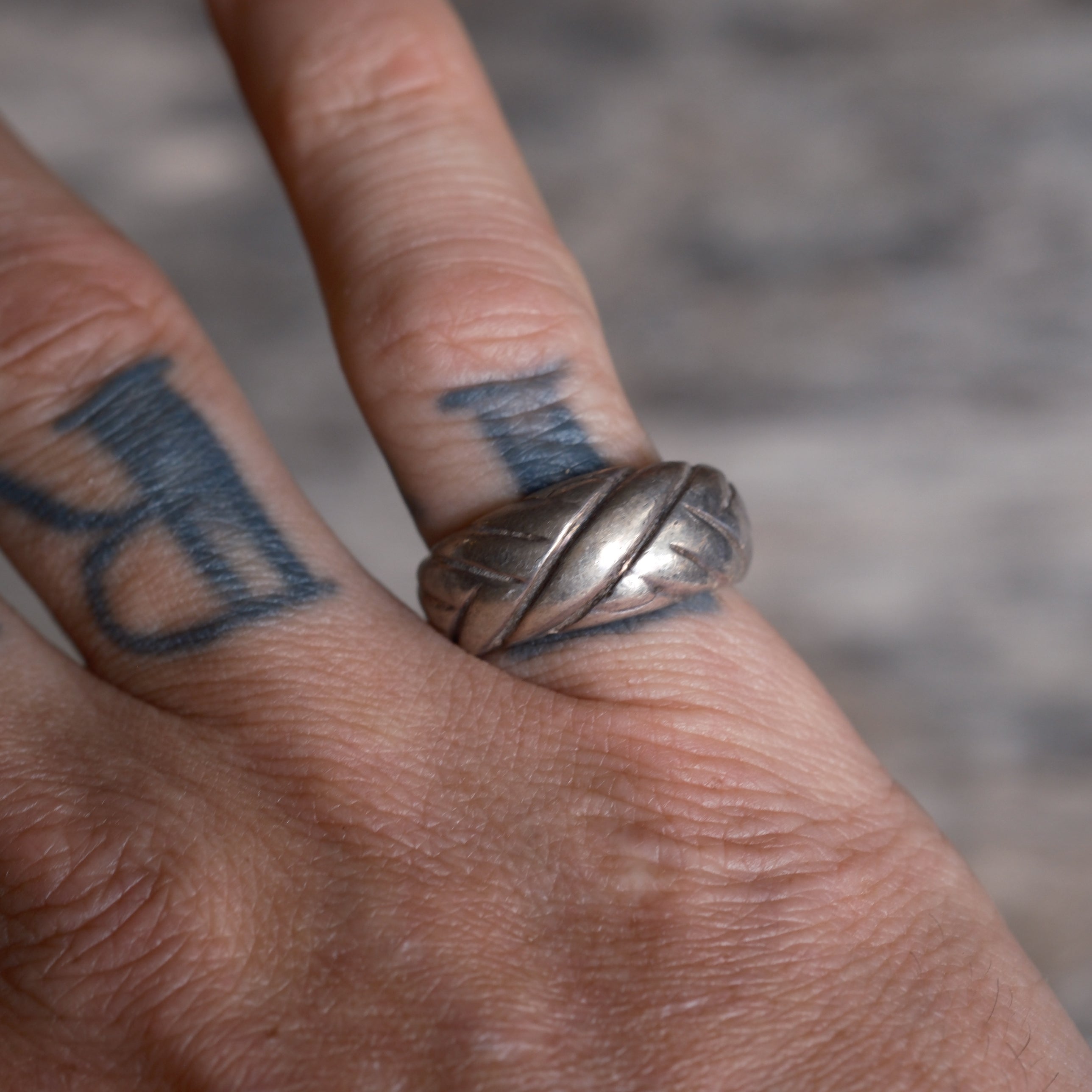 Vintage Sterling Silver Engraved Band Ring 7.25