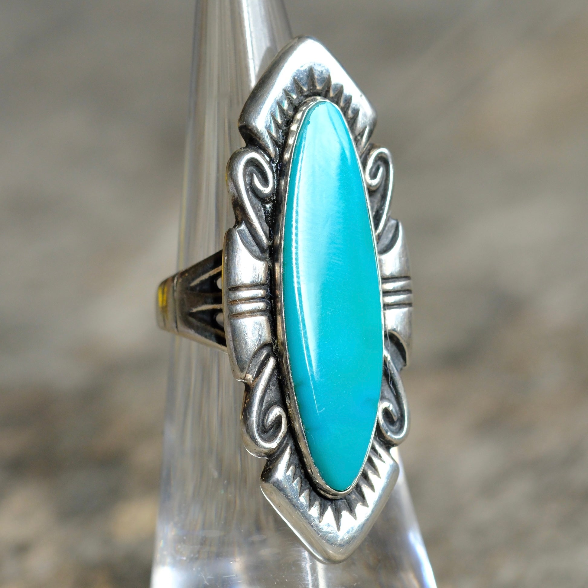 Vintage Sterling Turquoise Ring 4