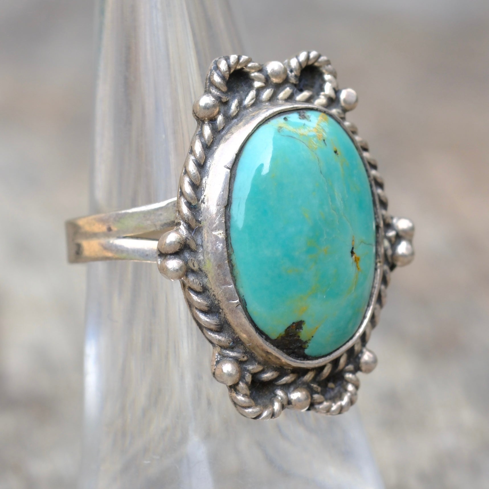 Vintage Sterling Turquoise Ring 6