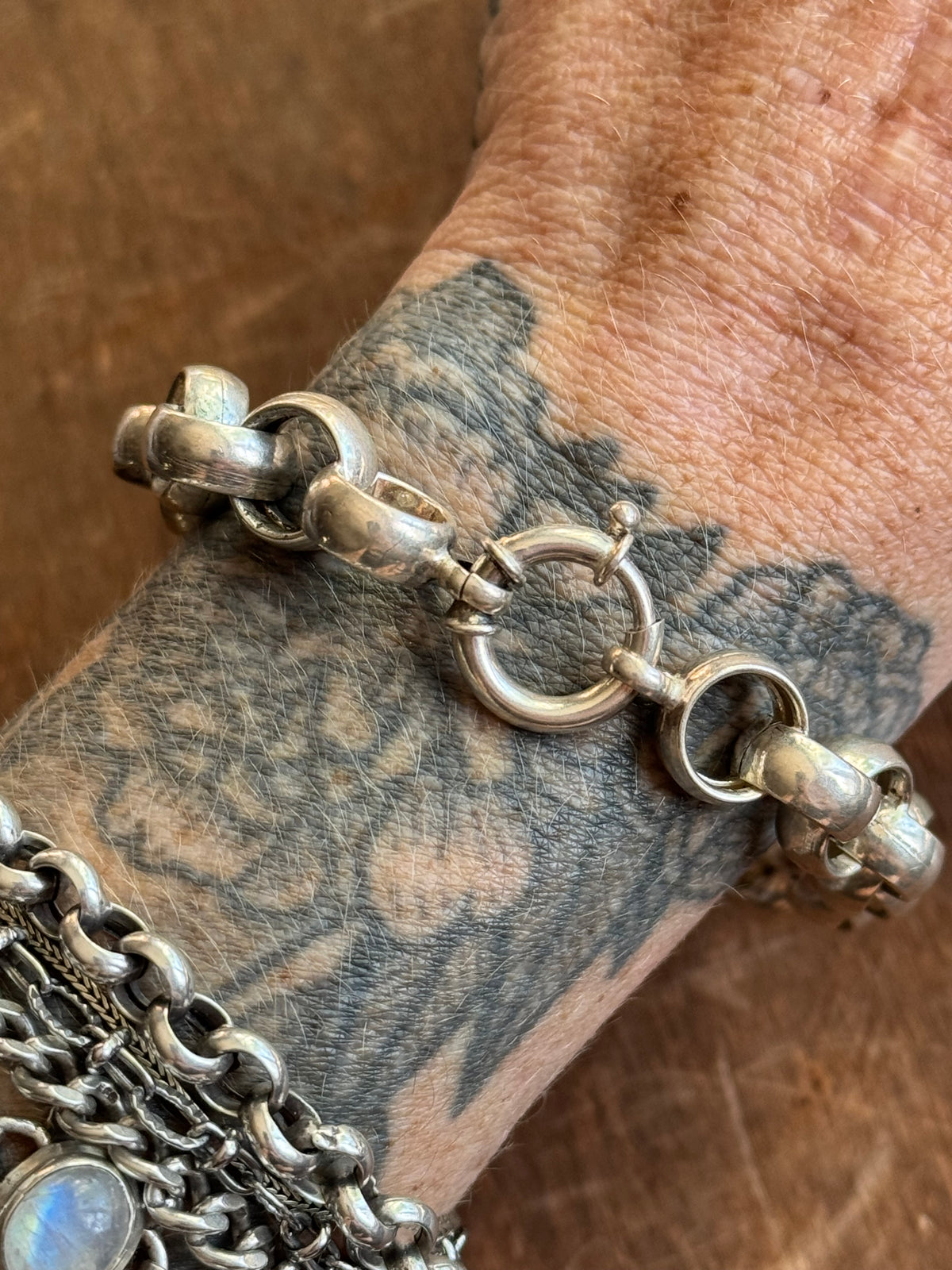 Vintage Sterling Silver 8.5” Chunky Rolo Chain Bracelet