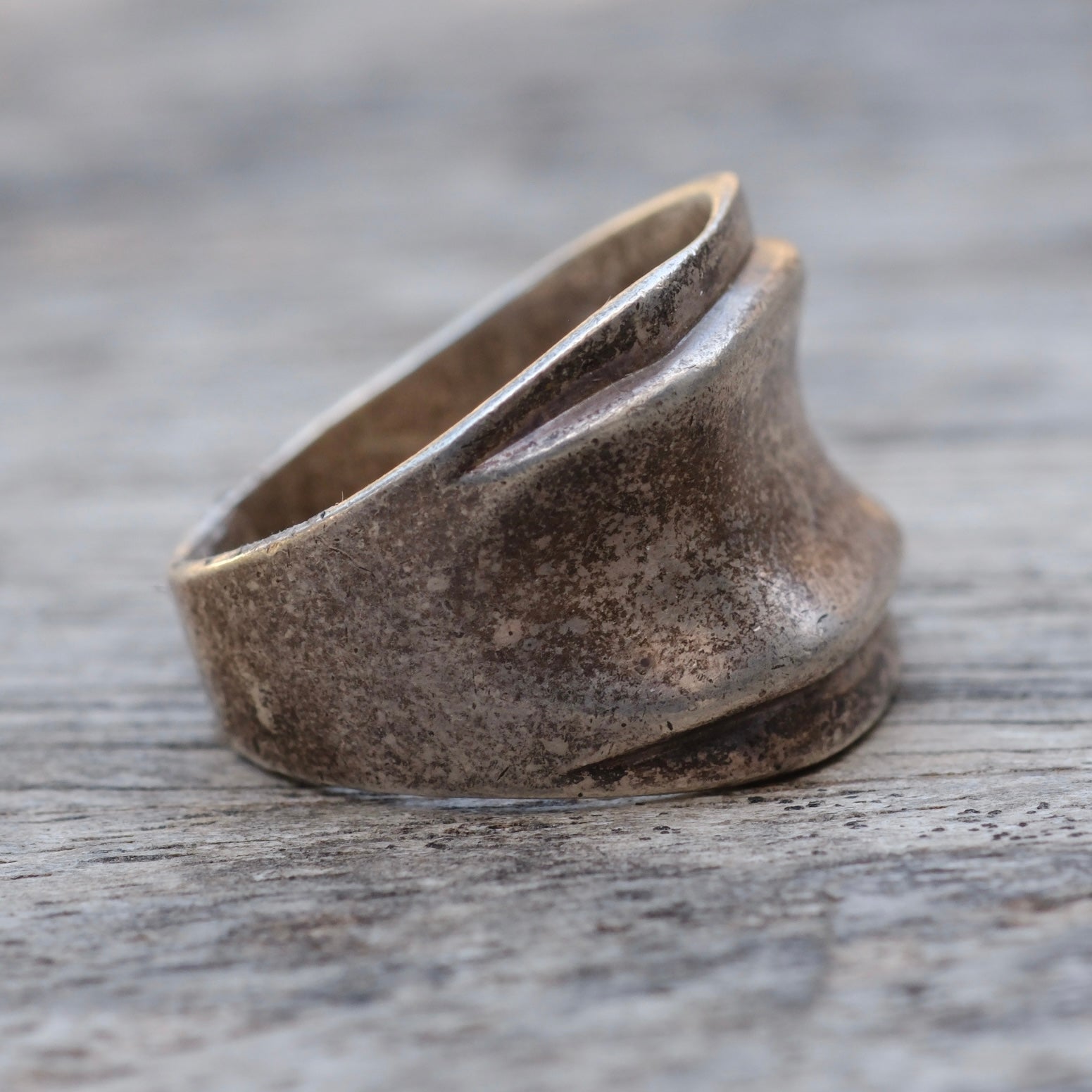 Vintage Sterling Silver Modernist Ring 7