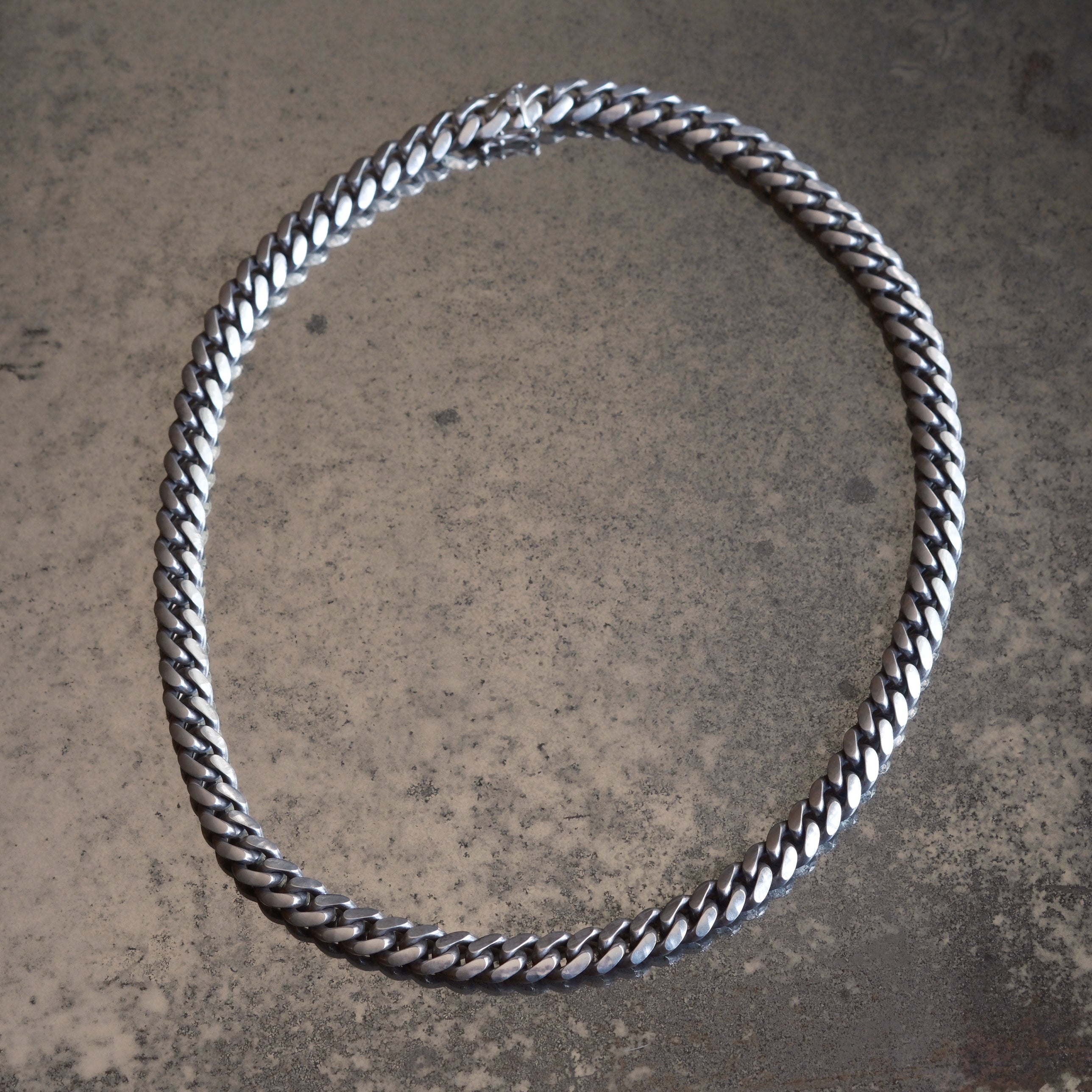 HEAVY Vintage Sterling Curb Chain Necklace 22.5"