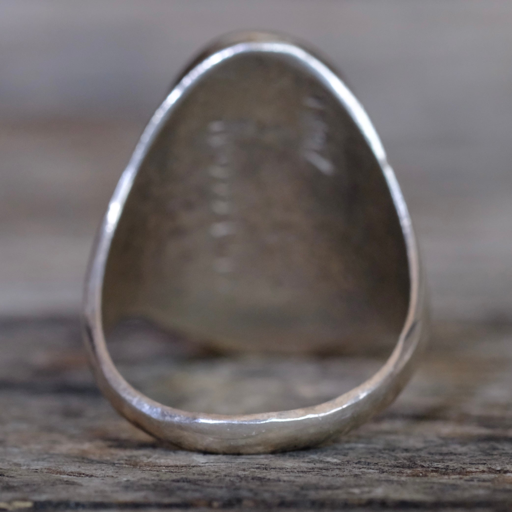 Vintage Sterling Zuni Inlay Ring 10.5
