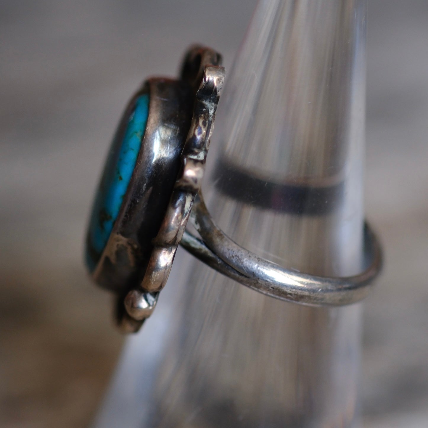 Vintage Sterling Turquoise Ring 5.25