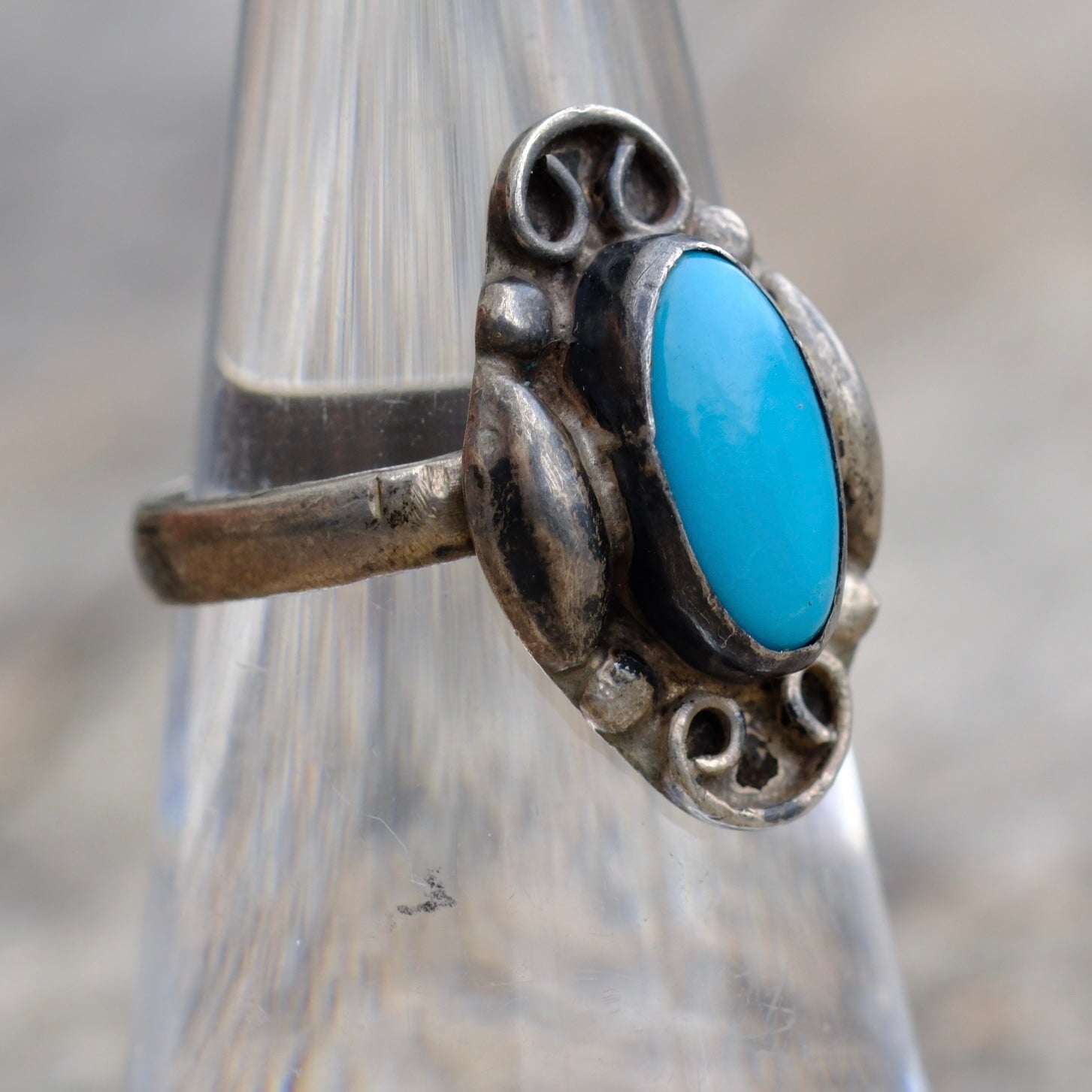 Vintage Sterling Turquoise Ring 6.25