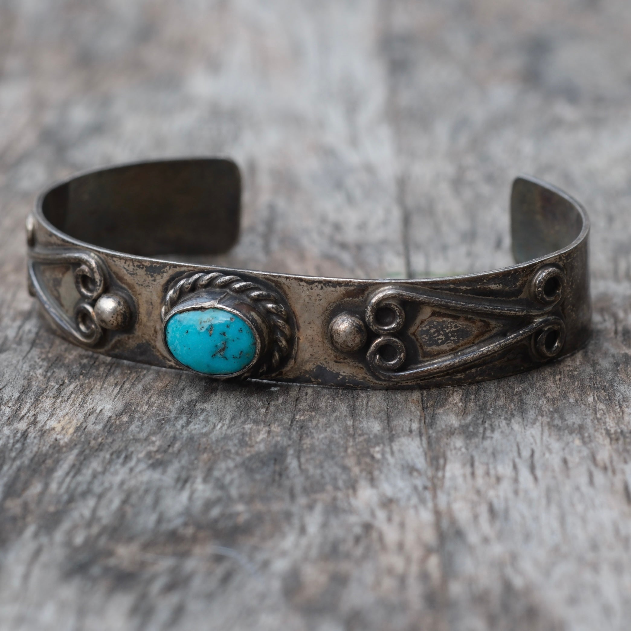 Vintage Sterling Turquoise Cuff Bracelet