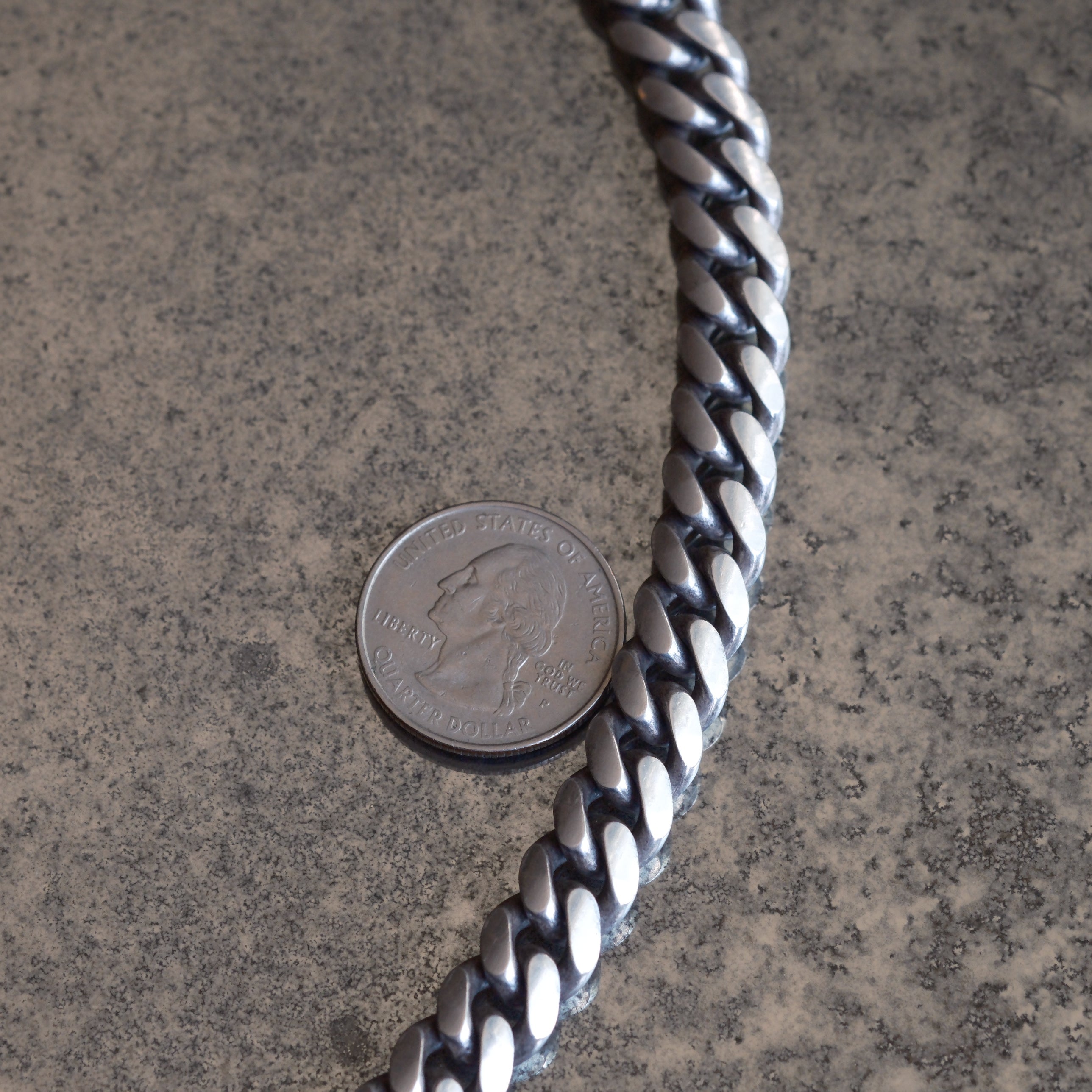 HEAVY Vintage Sterling Curb Chain Necklace 22.5"