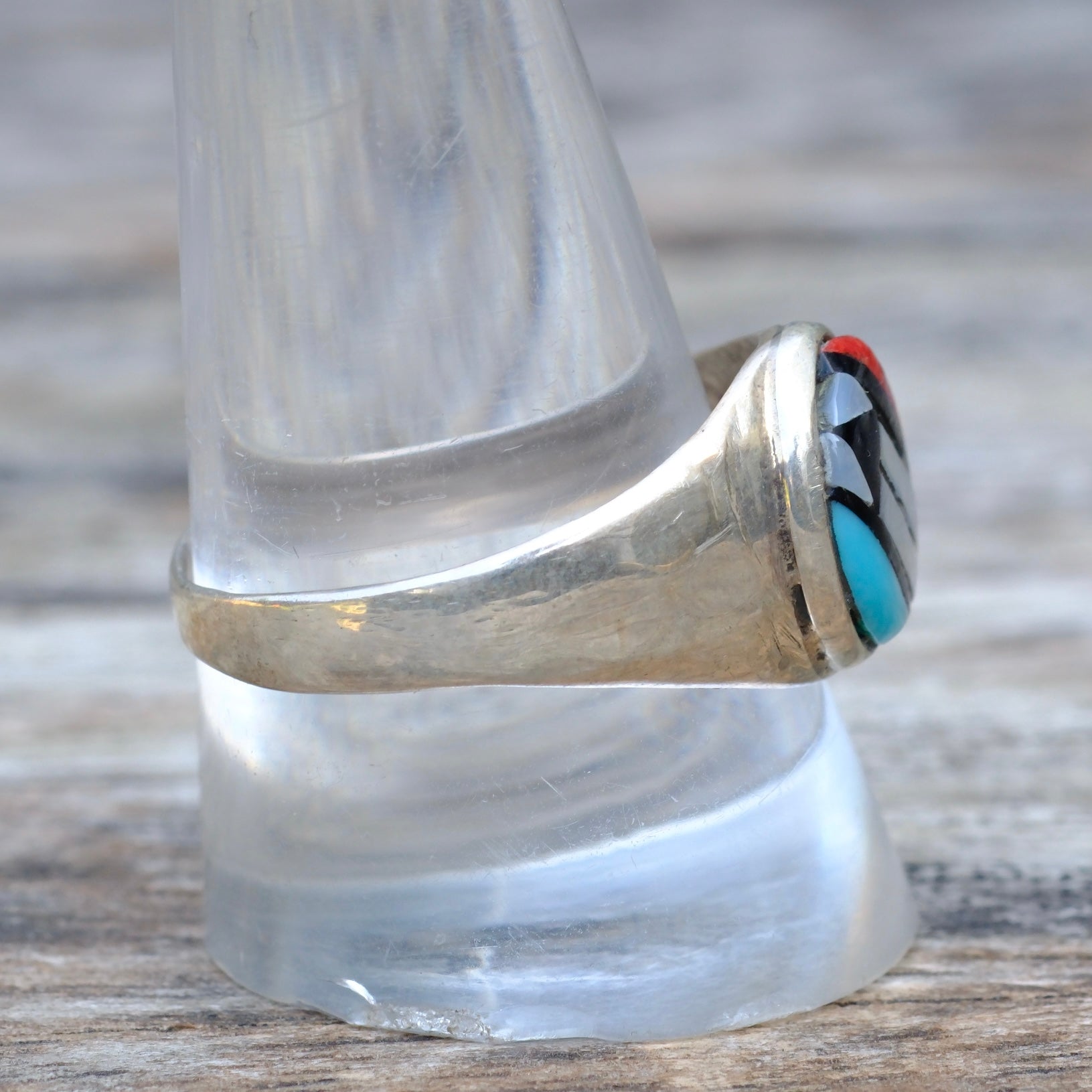 Vintage Sterling Zuni Inlay Ring 11