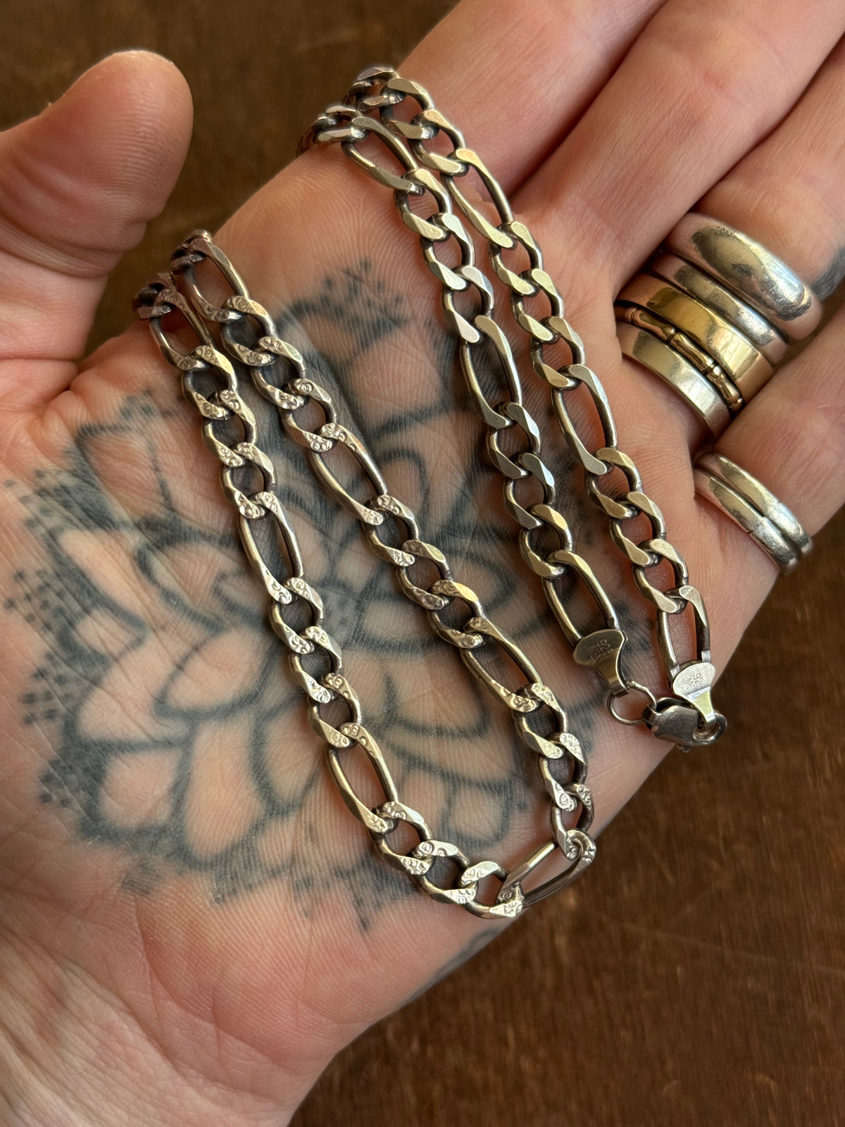 Vintage Sterling Silver 20” Figaro Chain