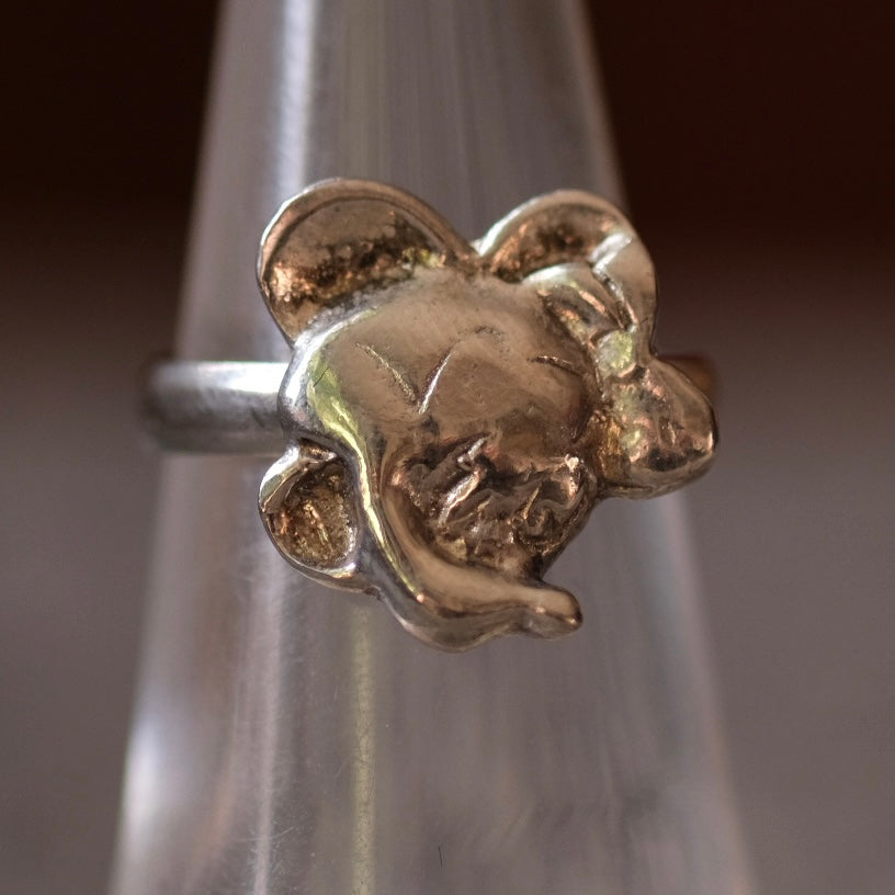 Vintage Sterling Silver Mickey Ring 5.75
