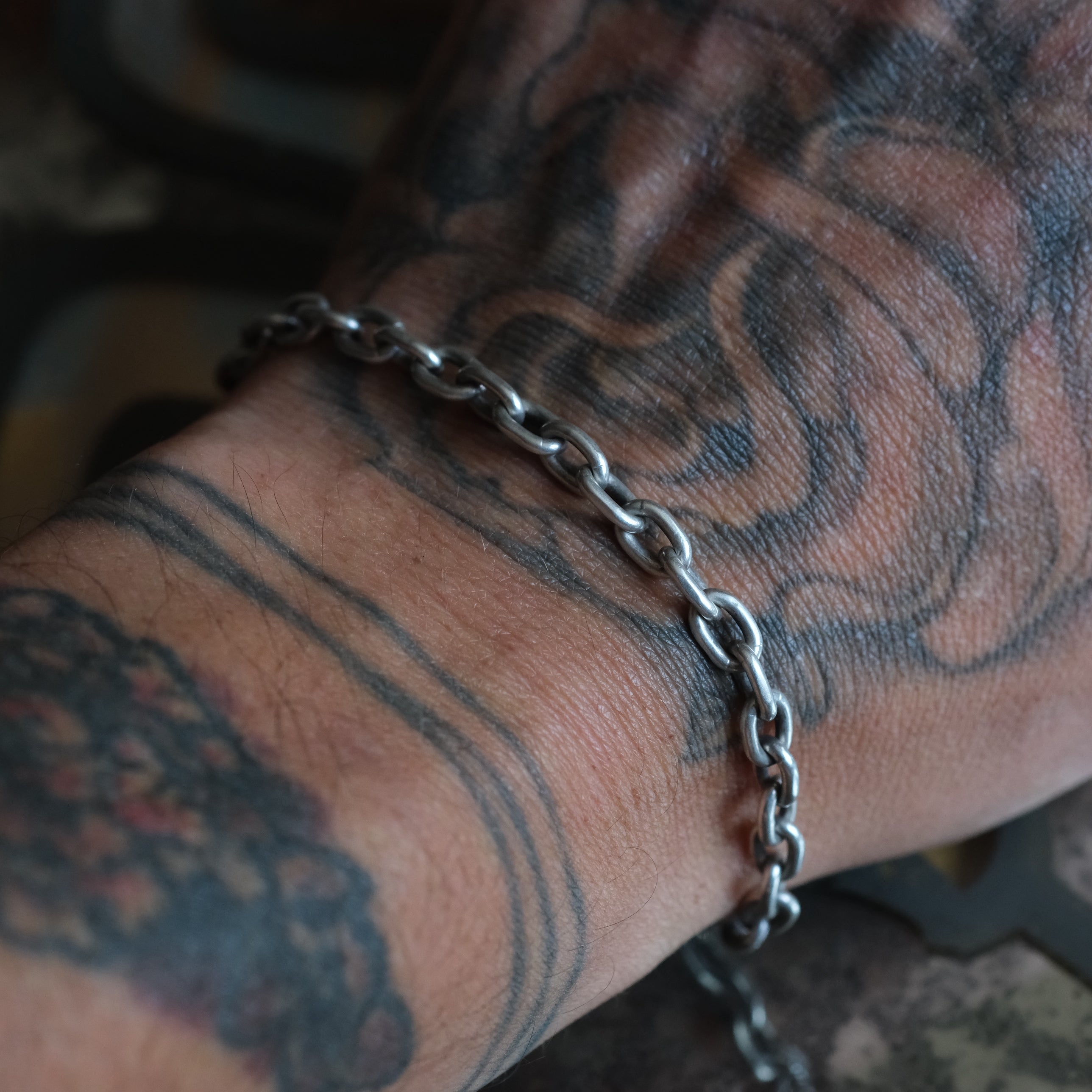 Vintage Sterling Silver Chain Bracelet 7.75"