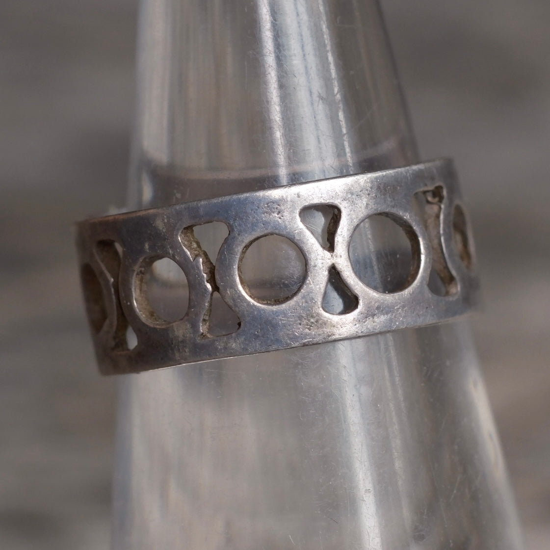 Vintage Sterling Modernist Band Ring 6