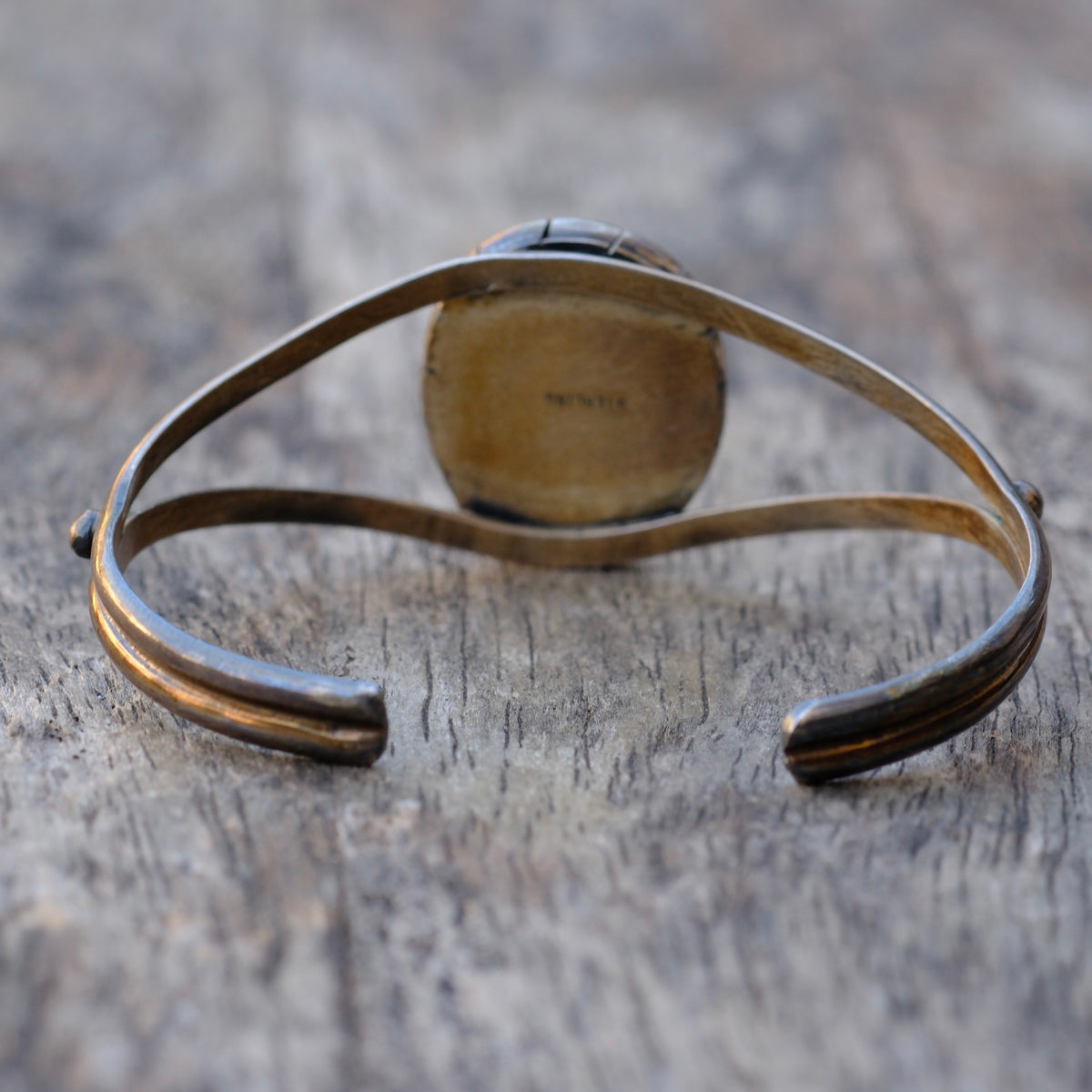 Vintage Sterling Onxy Cuff Bracelet