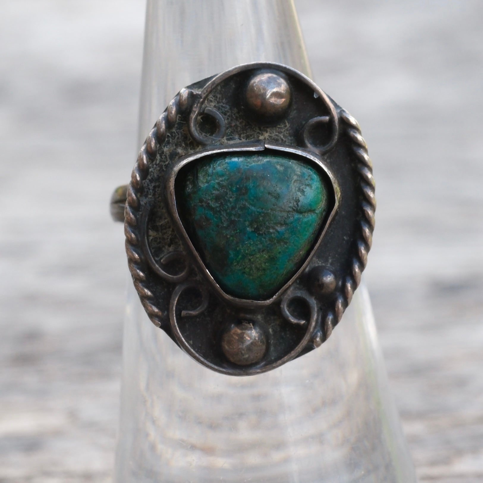 Vintage Sterling Turquoise Ring 6.25