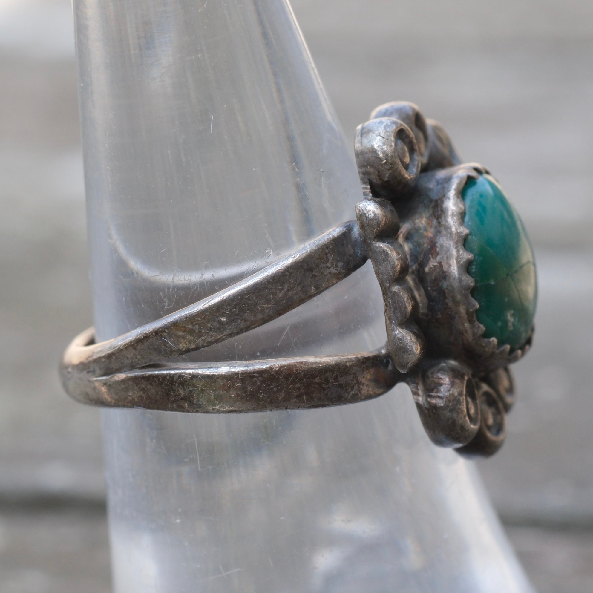 Vintage Sterling Turquoise Ring 6.75