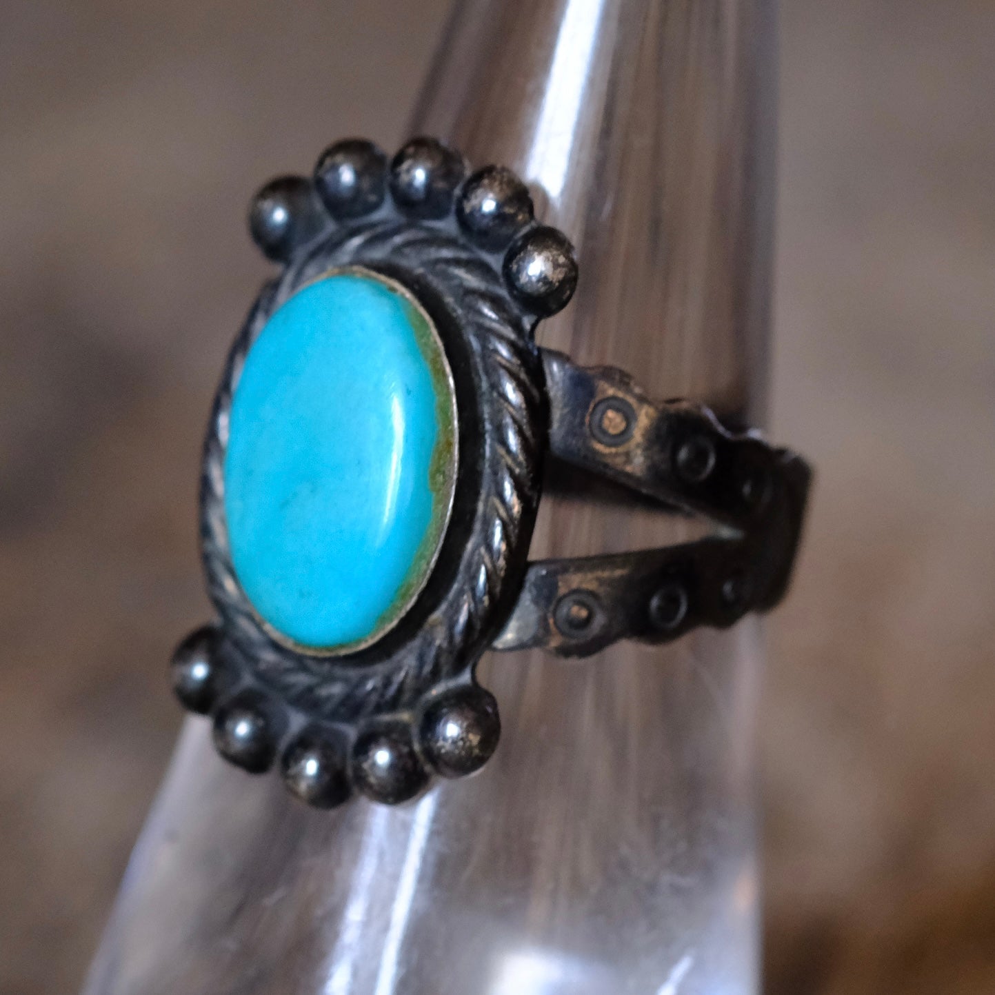 Vintage Sterling Turquoise Ring 5.5