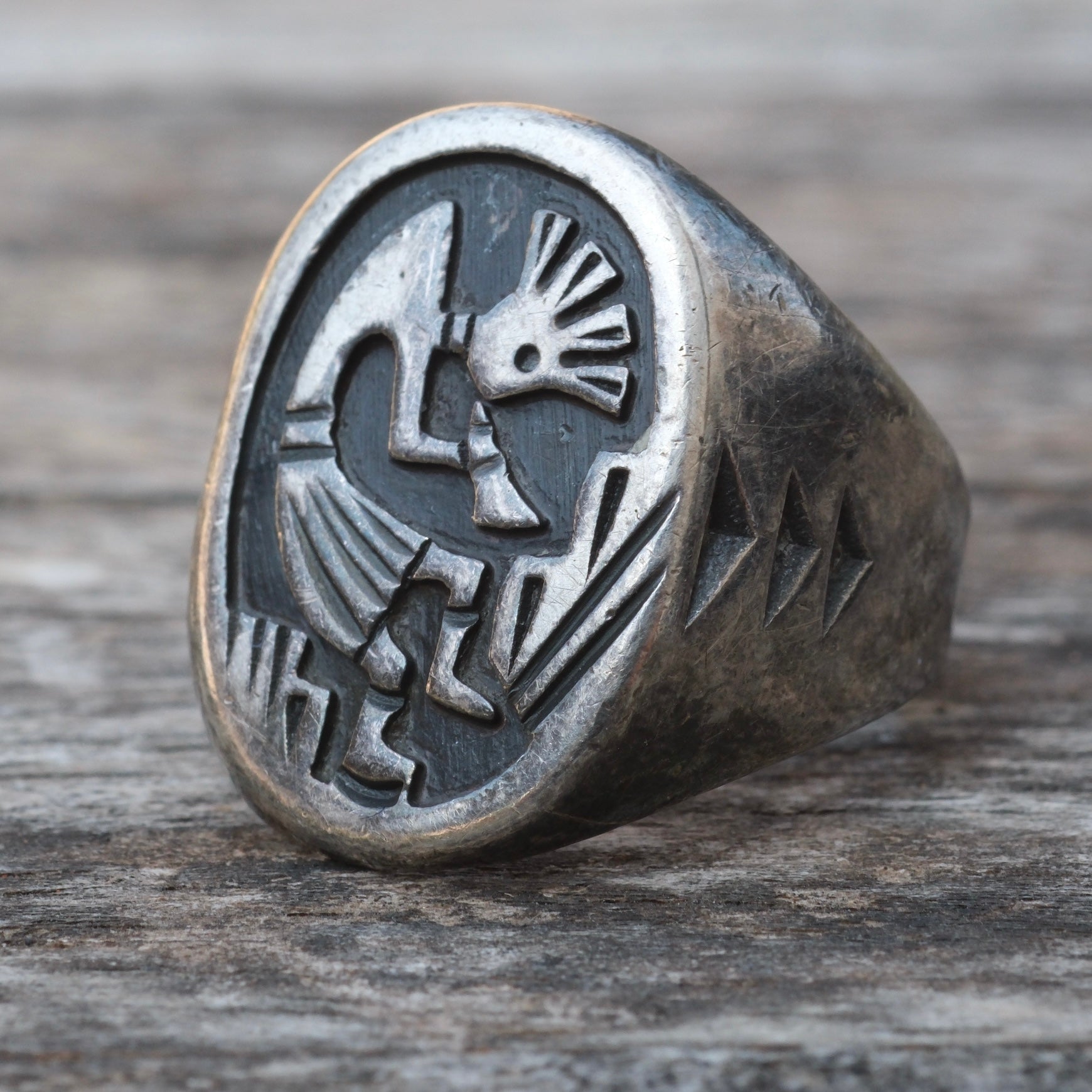 Vintage Sterling Silver Kokopelli Ring 8.5