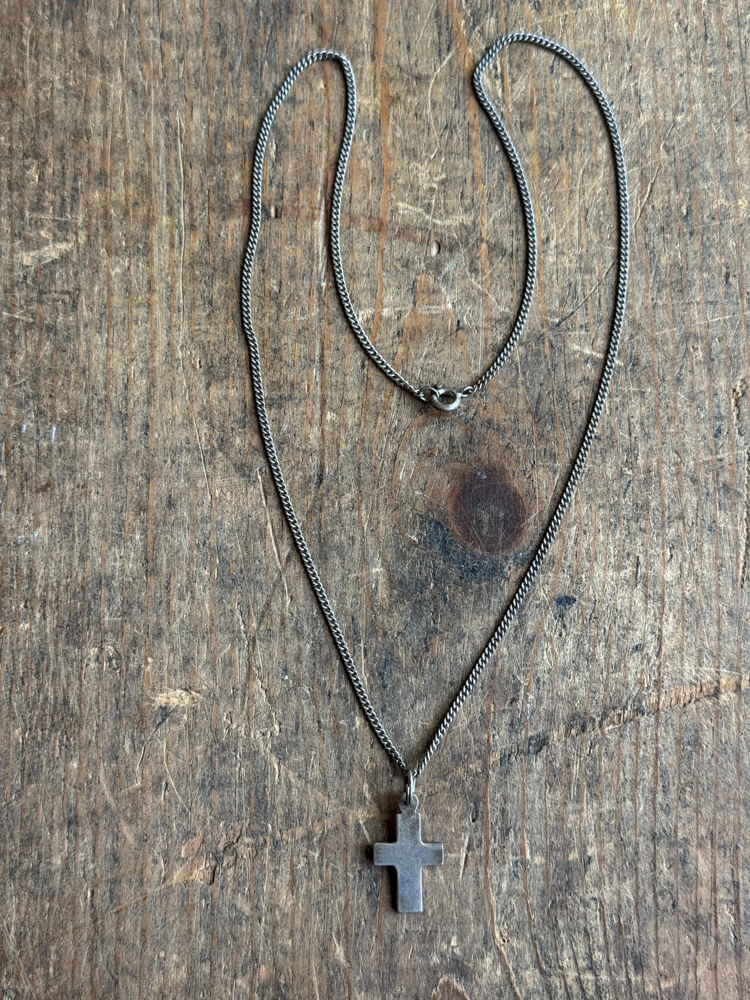 Vintage Sterling Silver Cross Necklace