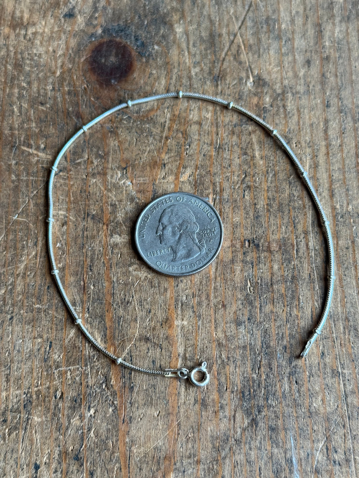 Vintage Sterling Silver Snake Chain Bead Bracelet