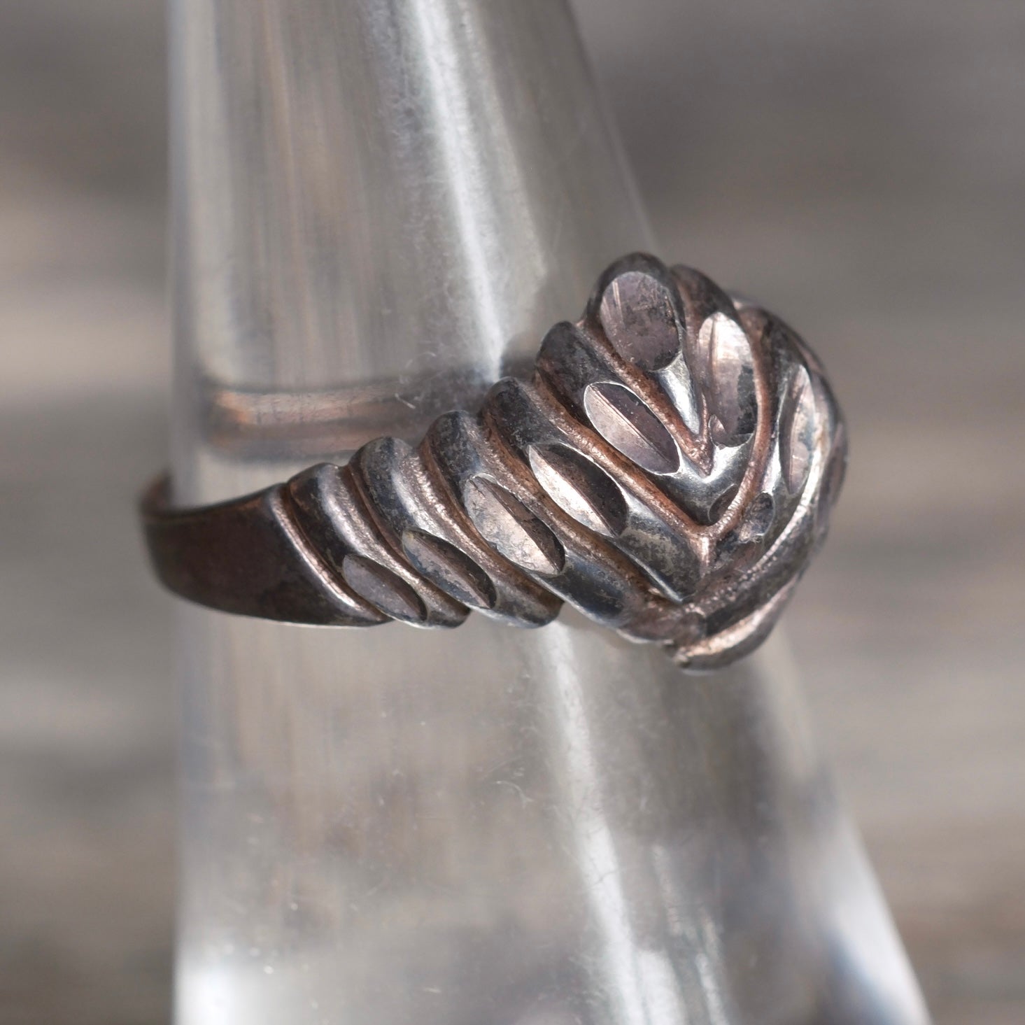 Vintage Sterling Silver Modernist Ring 6.5
