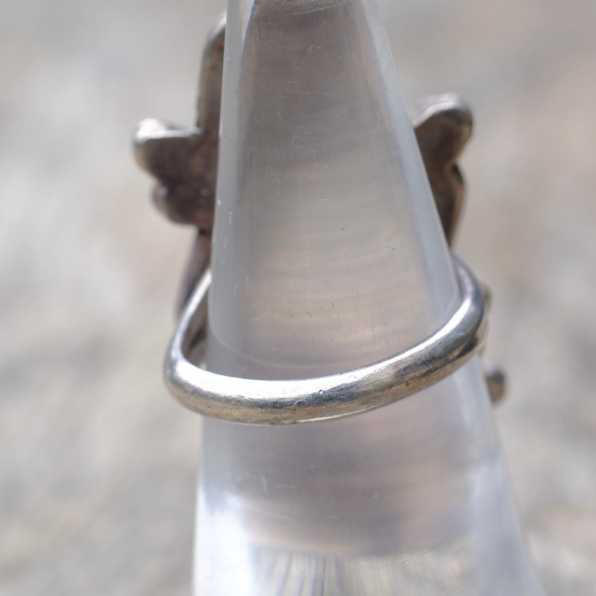 Vintage Sterling Multi Stone Inlay Ring 5.5
