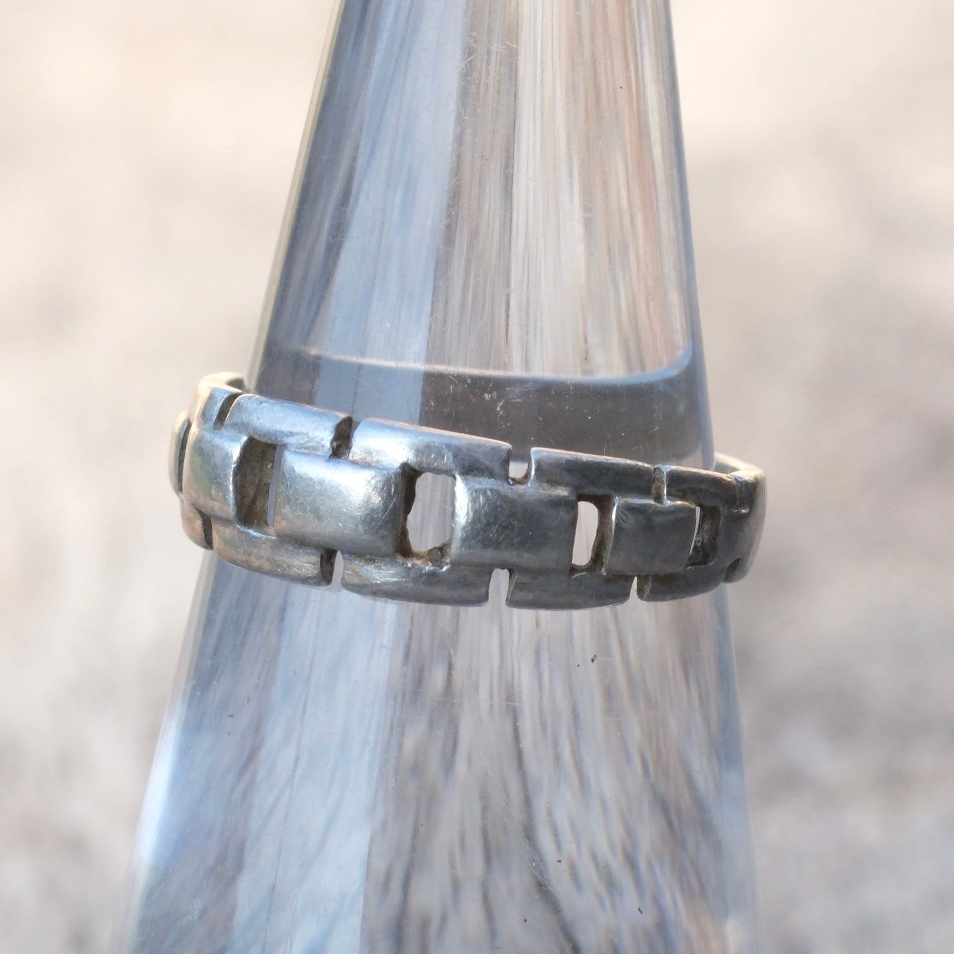Vintage Sterling Silver Chain Ring 5.5