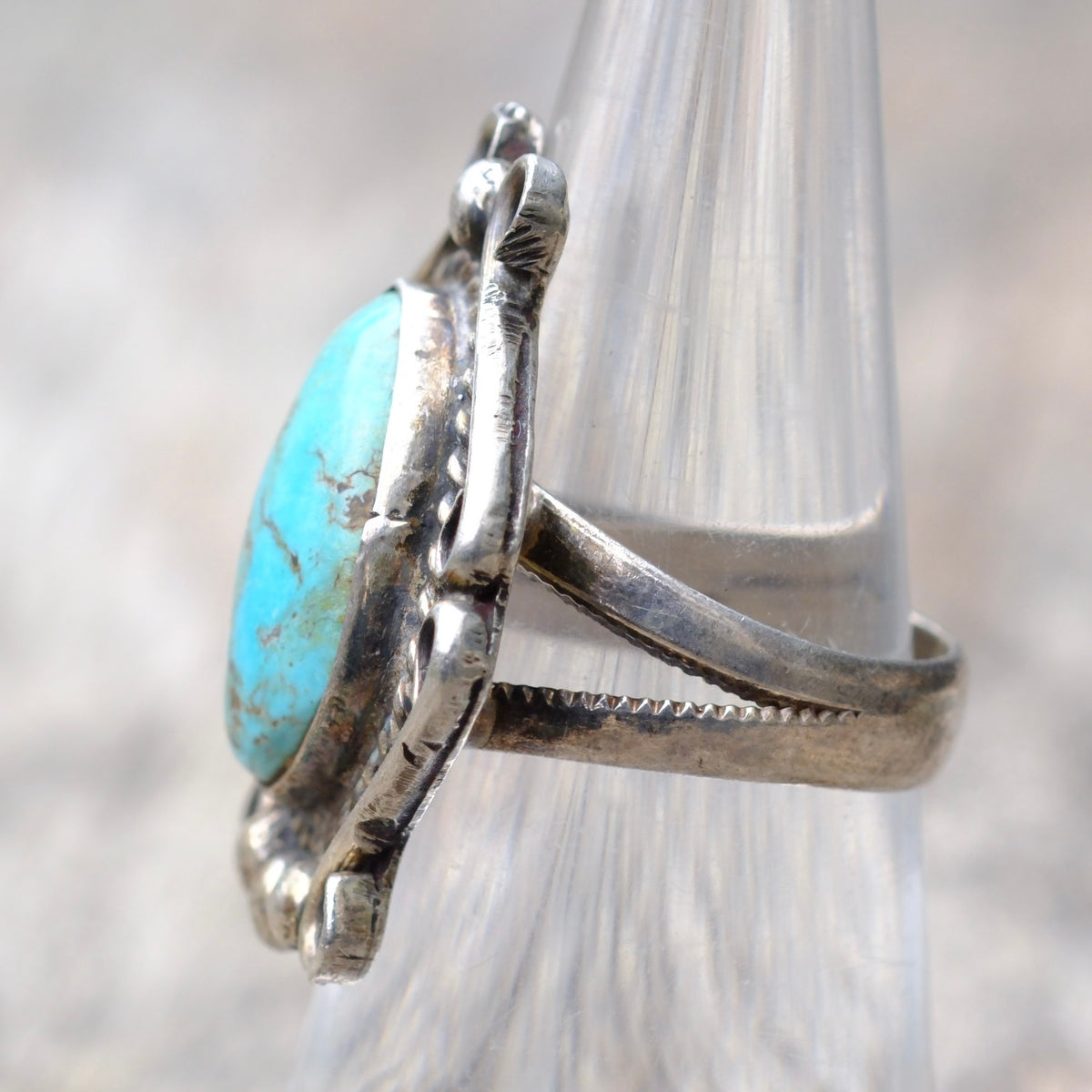 Vintage Sterling Turquoise Ring 5.5