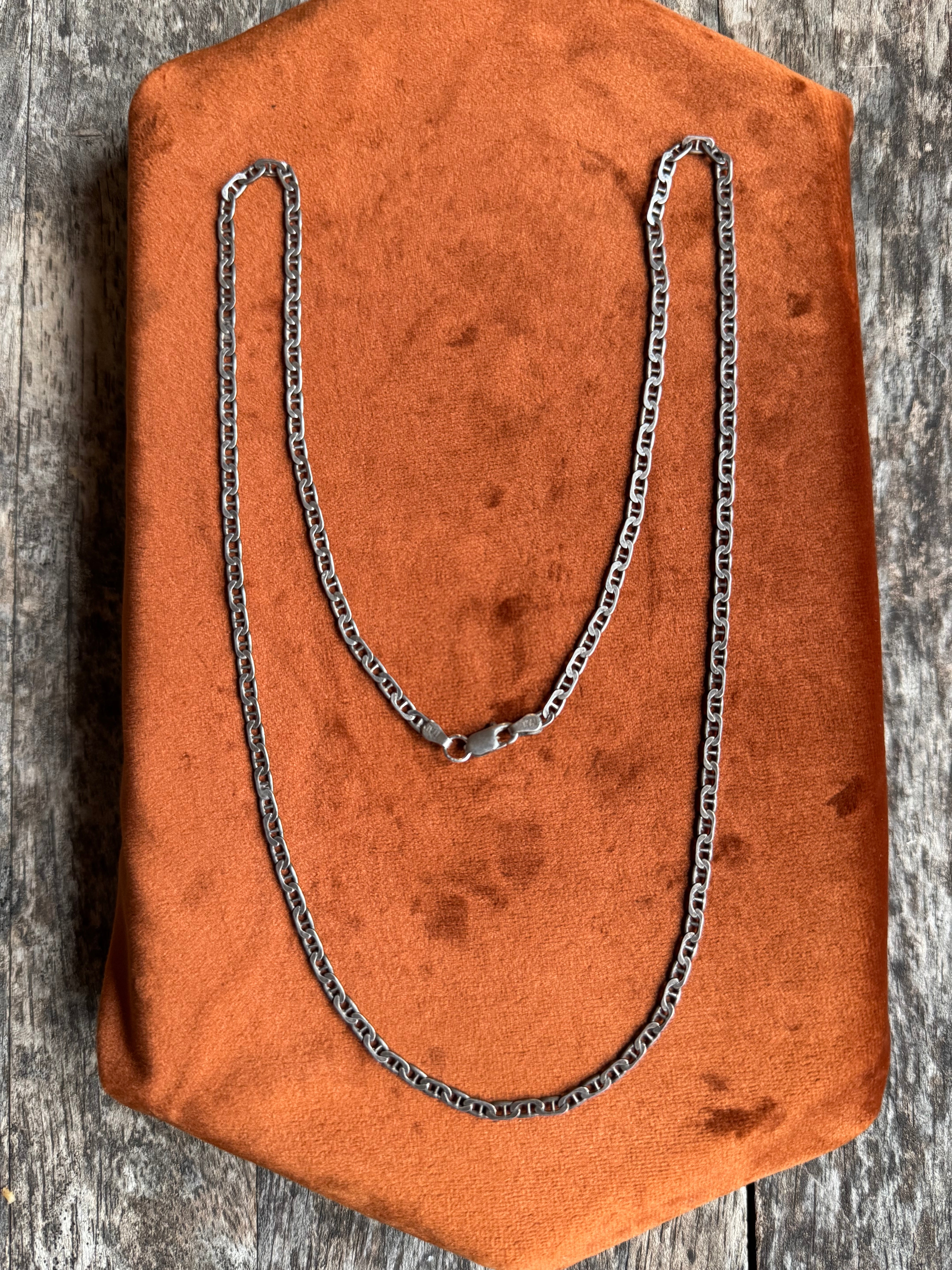Vintage Sterling Silver 24” Mariner Chain