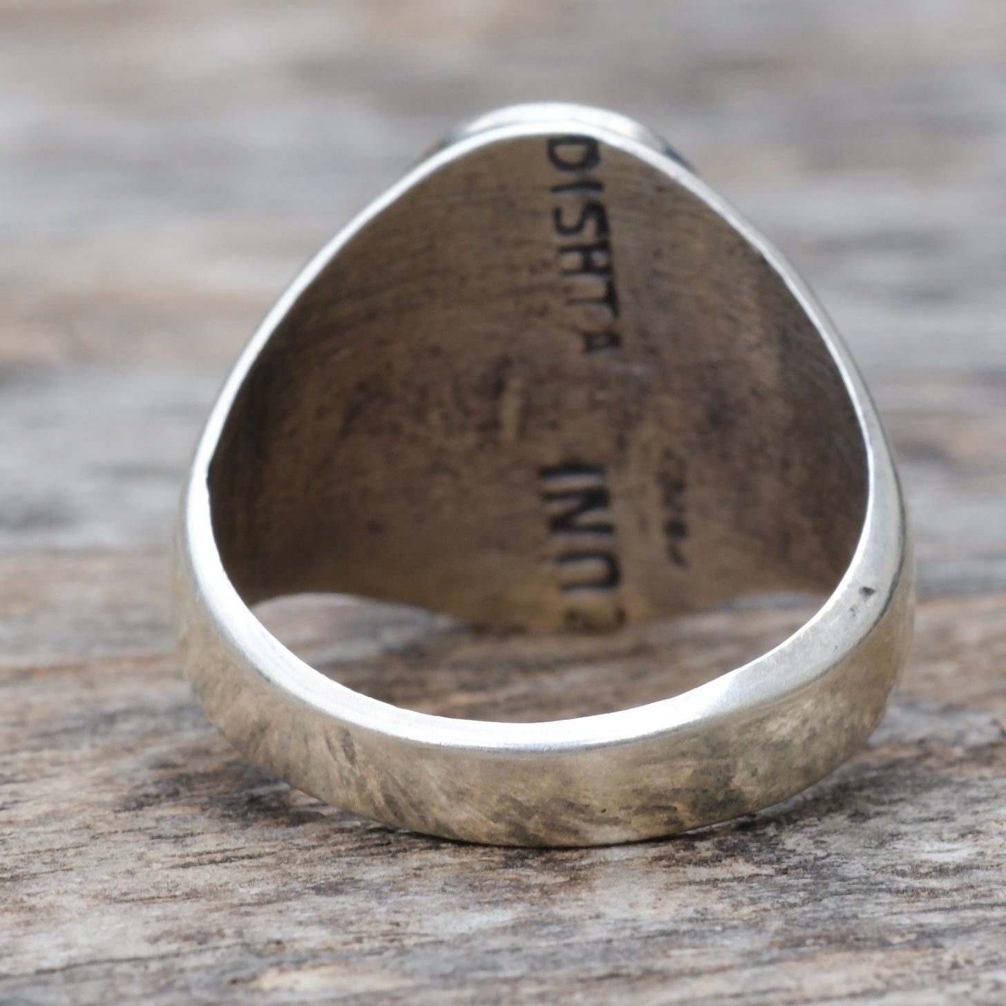 Vintage Sterling Zuni Inlay Ring 10.75