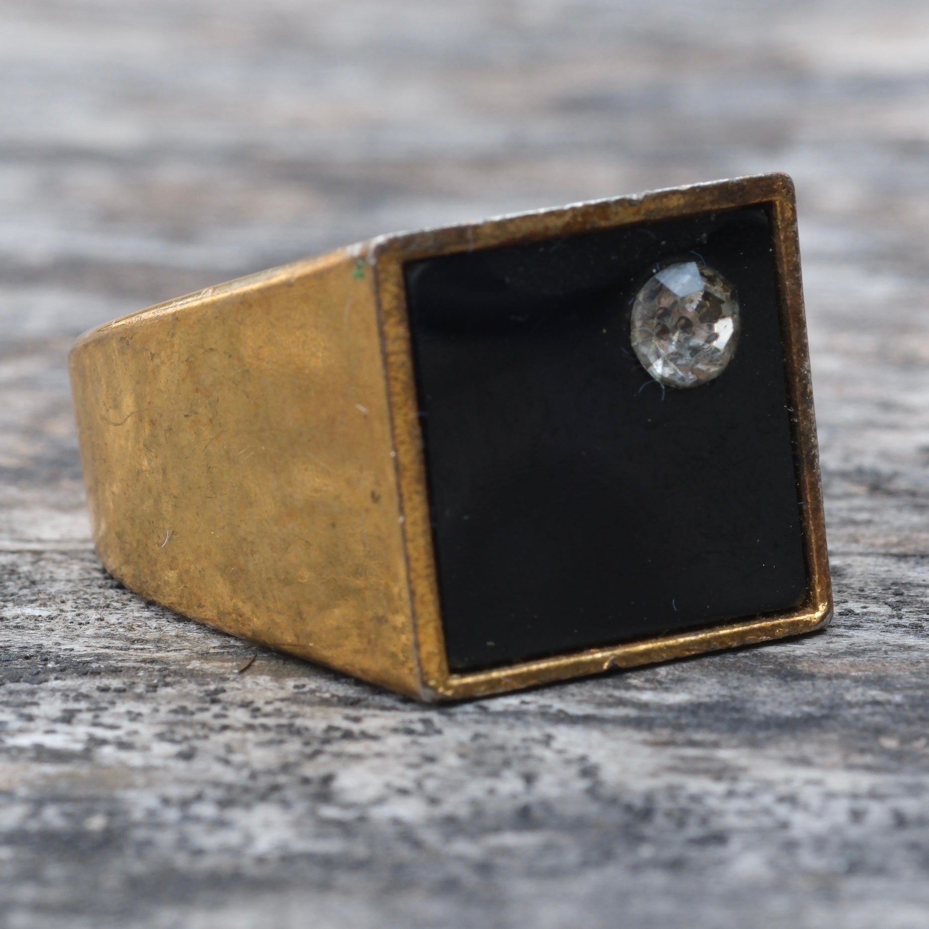 Vintage Gold Tone Signet Ring 11.25