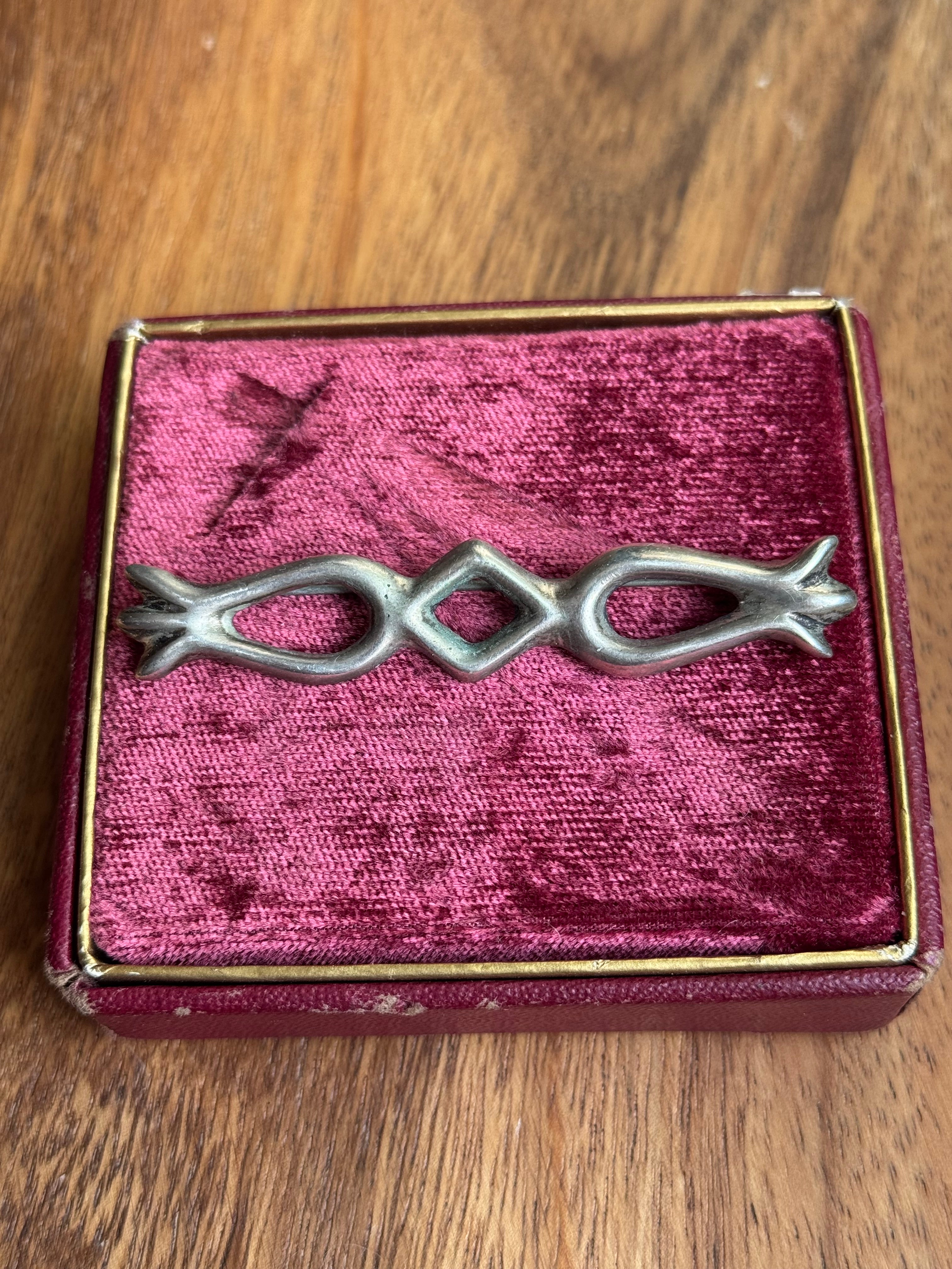 Vintage Sterling Silver Sandcast Pin