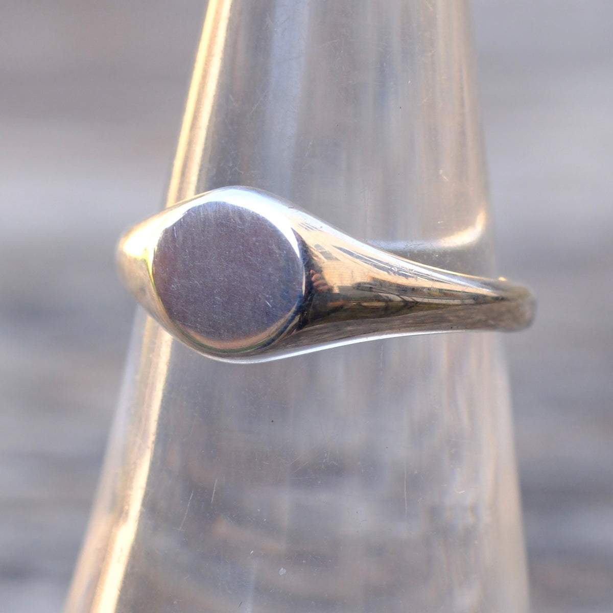 Vintage Sterling Silver Skinny Signet Band Ring 6.75