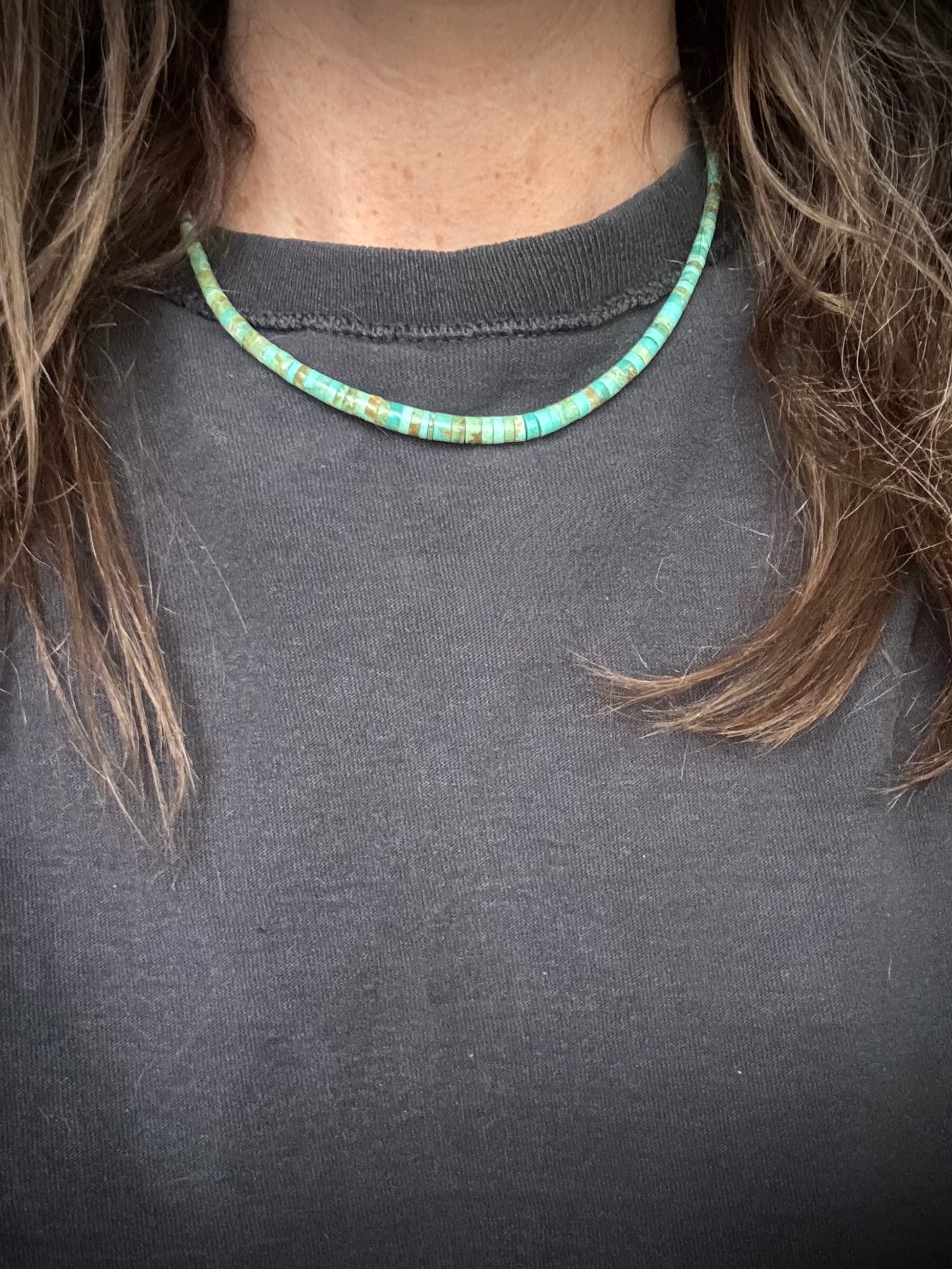 Vintage Turquoise & Silver Bead Necklace