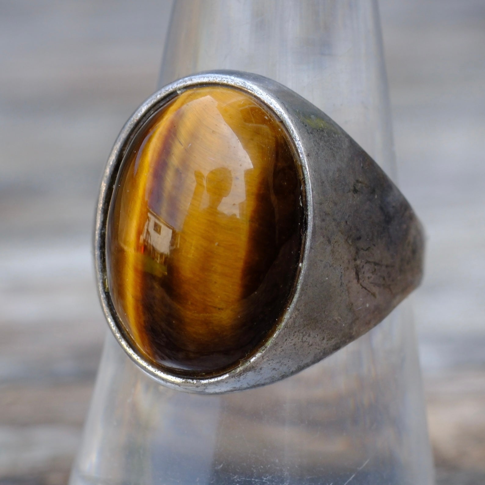 Vintage Sterling Tigers Eye Ring 9