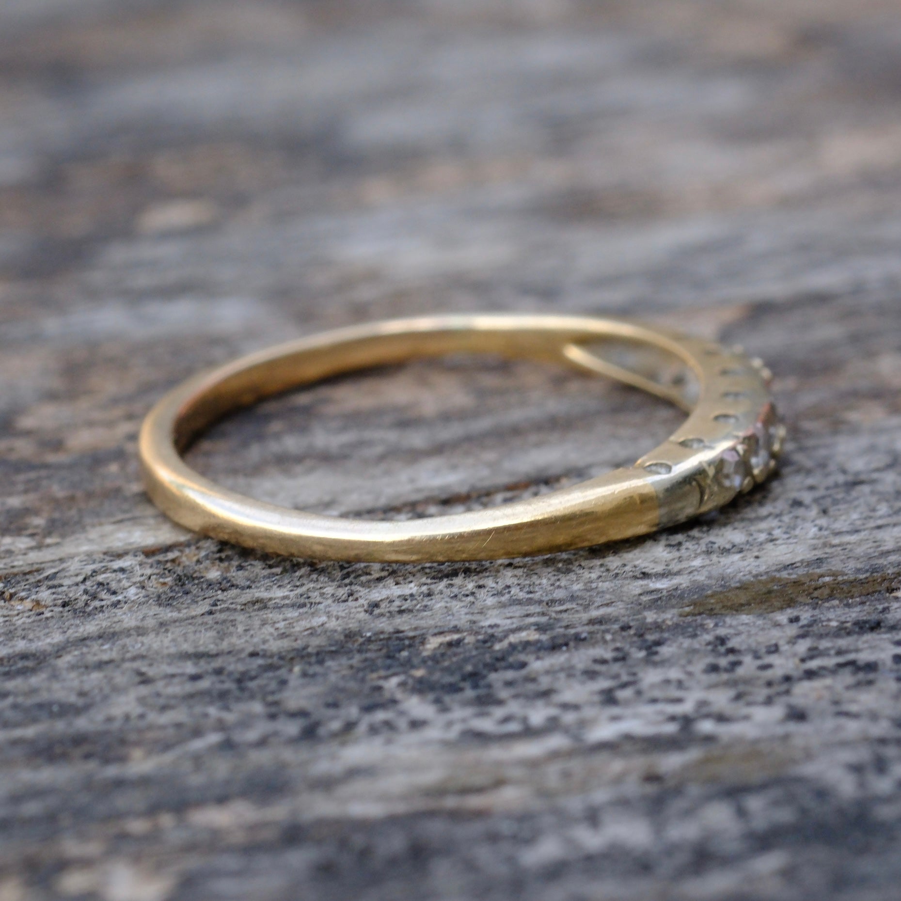 Vintage 14k Gold Natural Diamond Ring 5.75