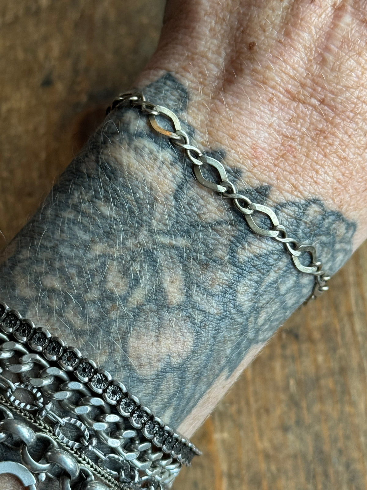 Vintage Sterling Silver Infinity Link Chain Bracelet