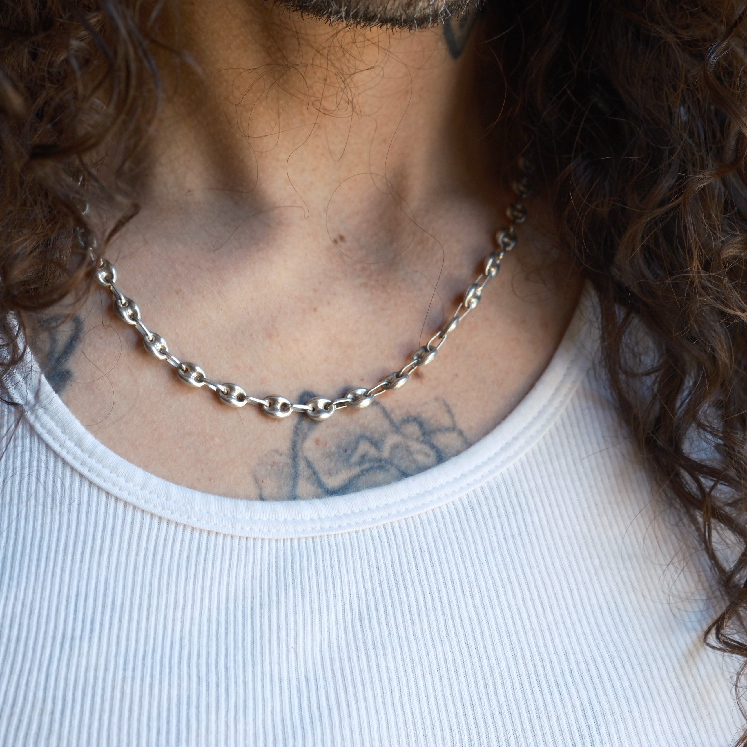 Vintage Sterling Mariner Chain Necklace 20"
