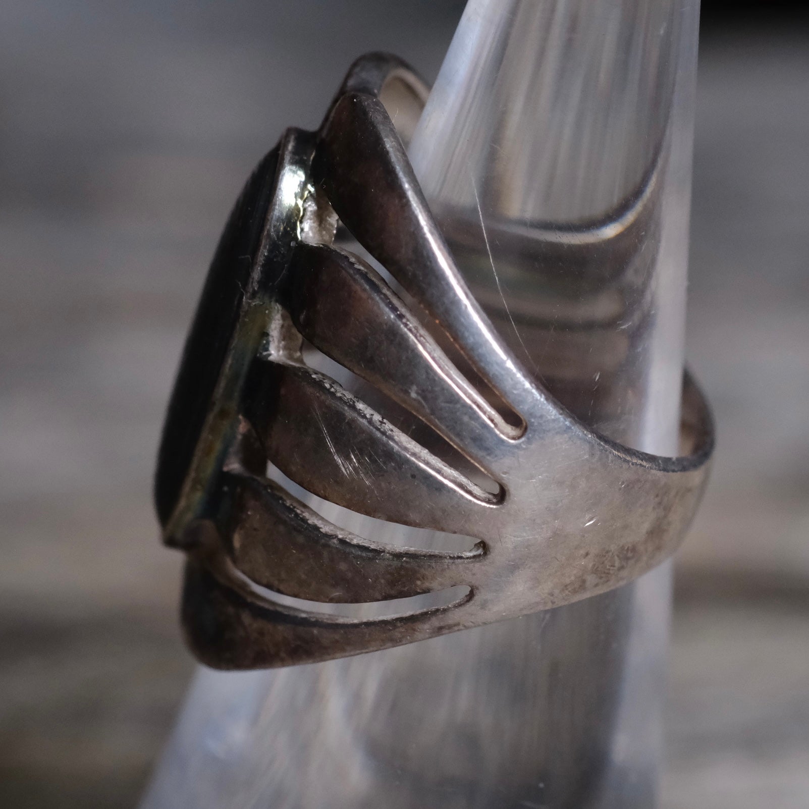 Vintage Sterling Abalone Ring 5.75